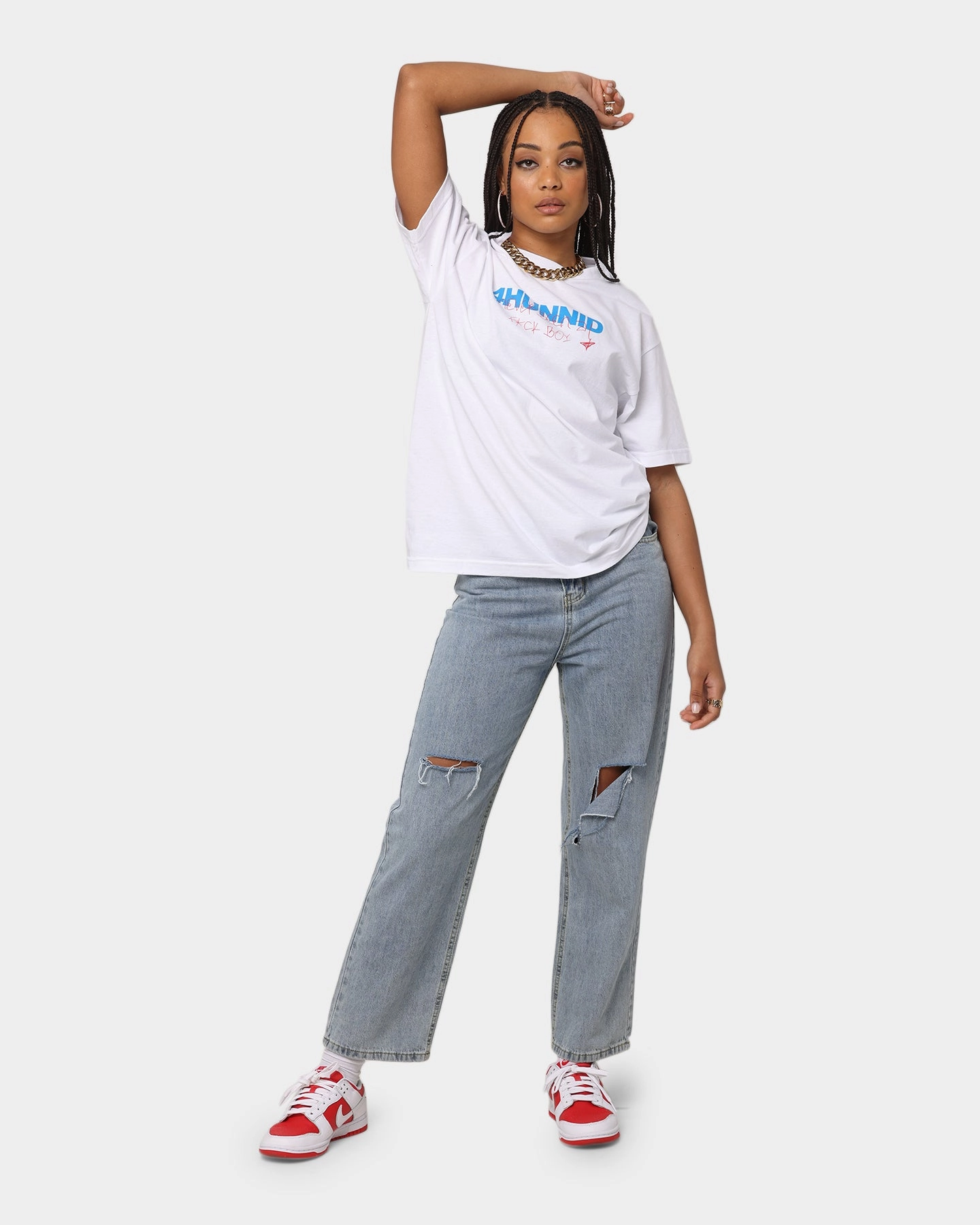 4HUNNID Never Been Short Sleeve T-Shirt White