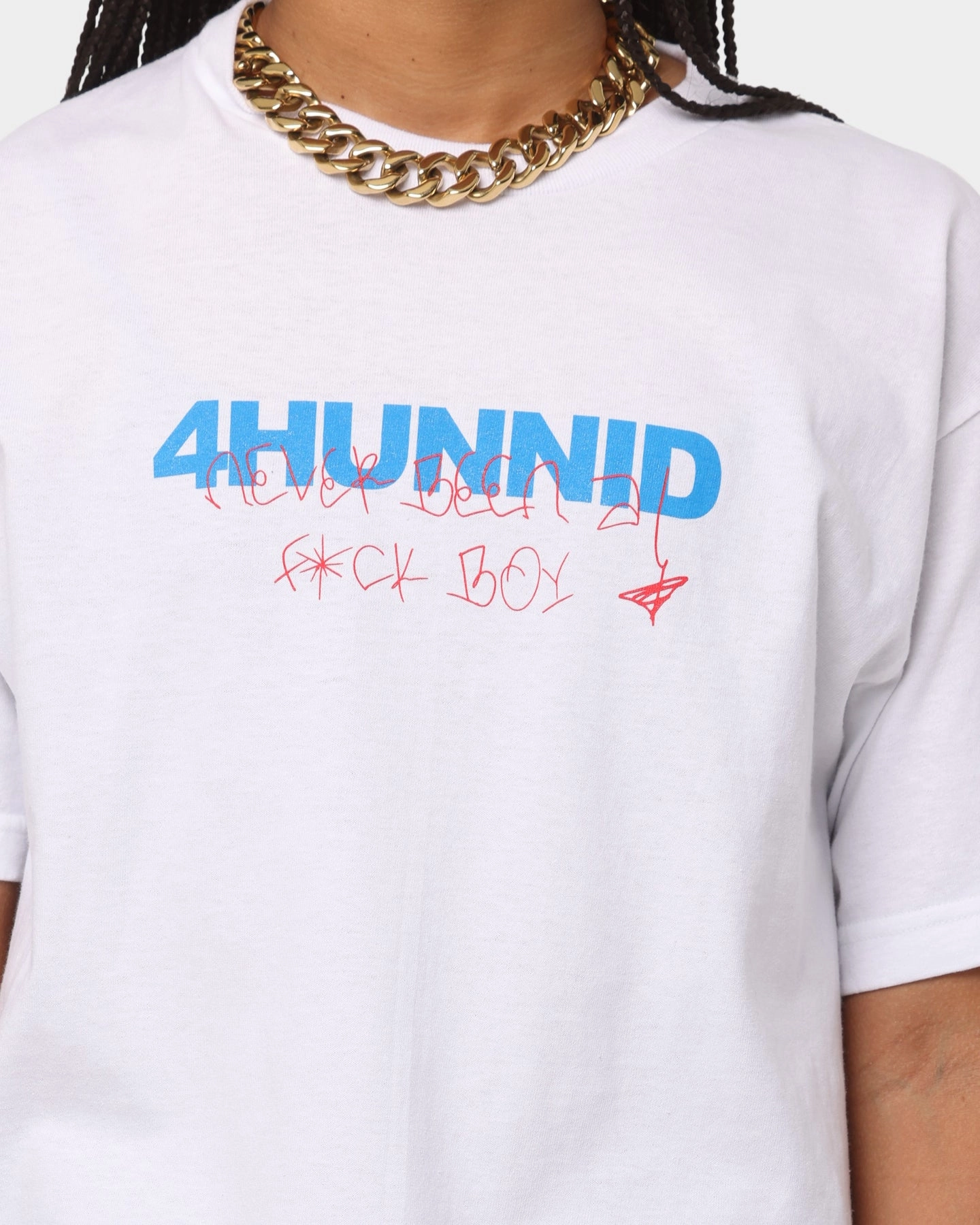4HUNNID Never Been Short Sleeve T-Shirt White