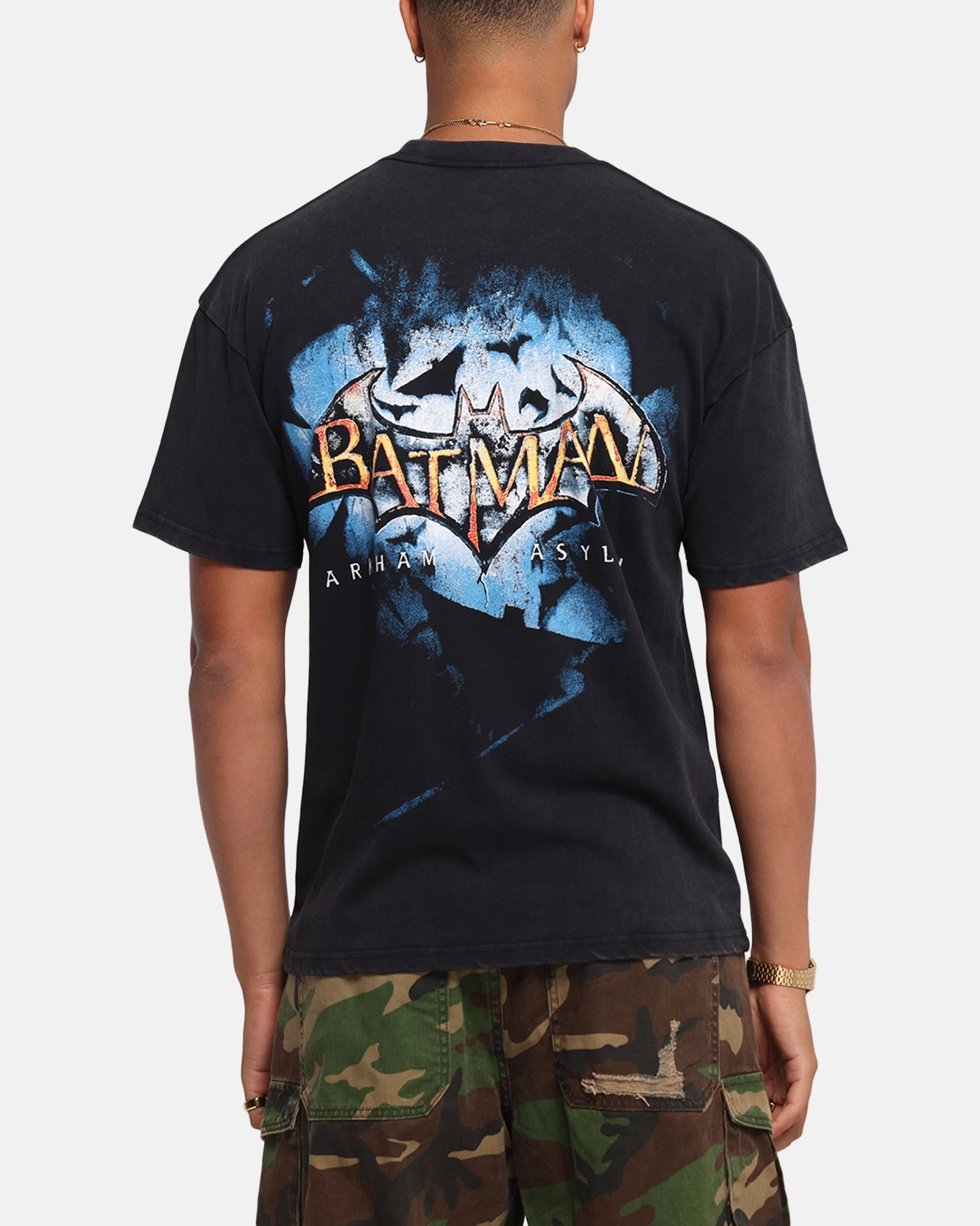 73 Studio X DC Batman Arkham Asylum Vintage T-Shirt Black Acidwash