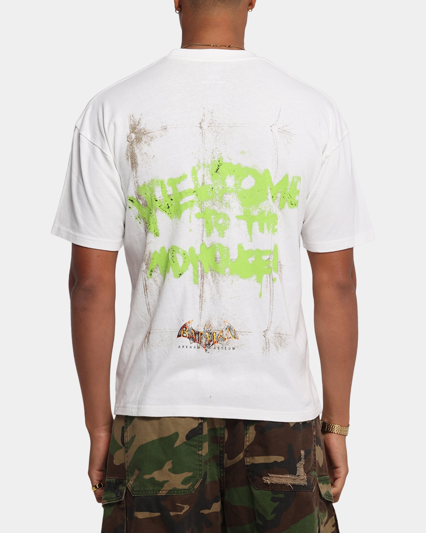 73 Studio X DC Batman Joker Arkham Asylum Vintage T-Shirt Off White