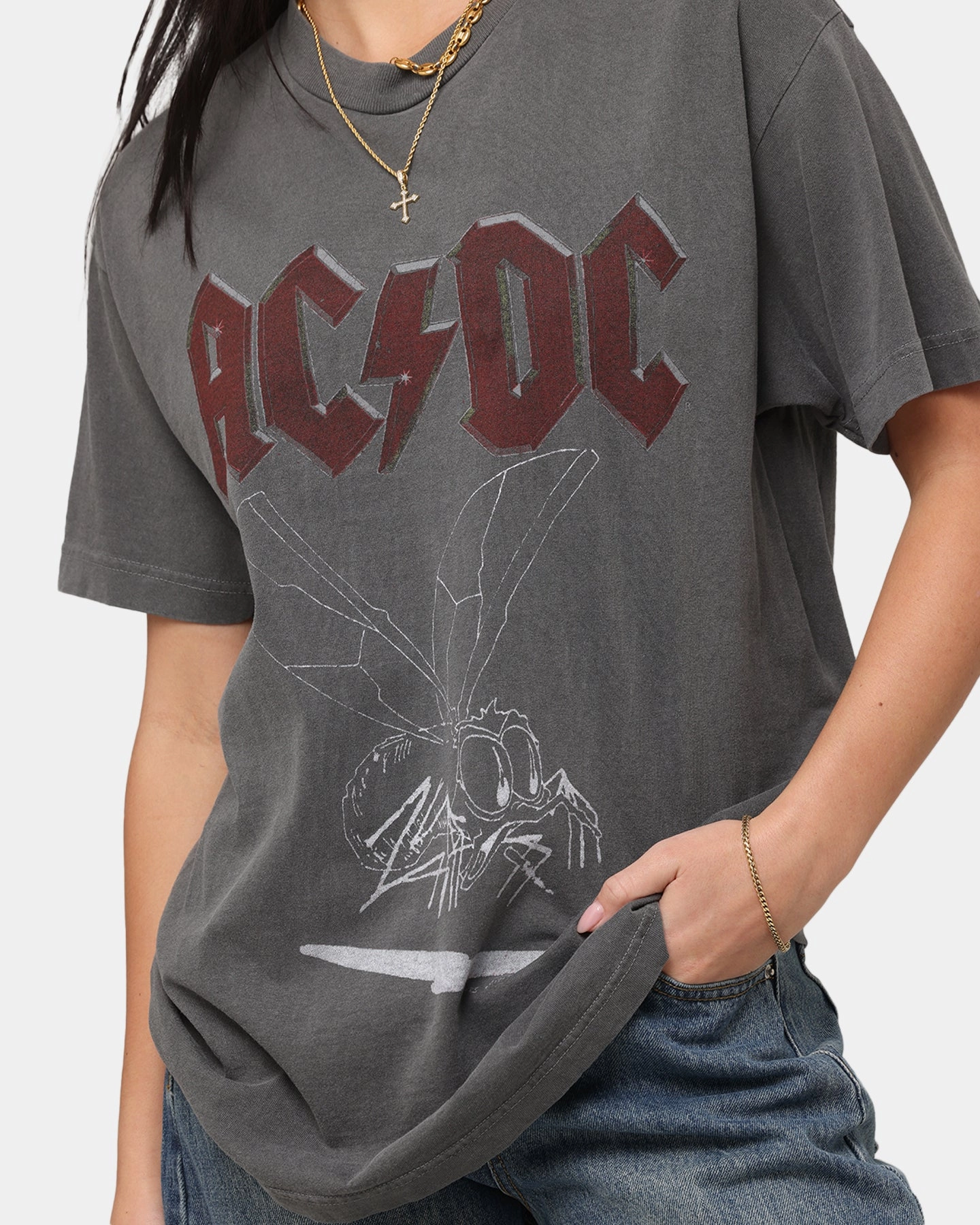 AC/DC Fly On The Wall Tour T-Shirt Faded Black