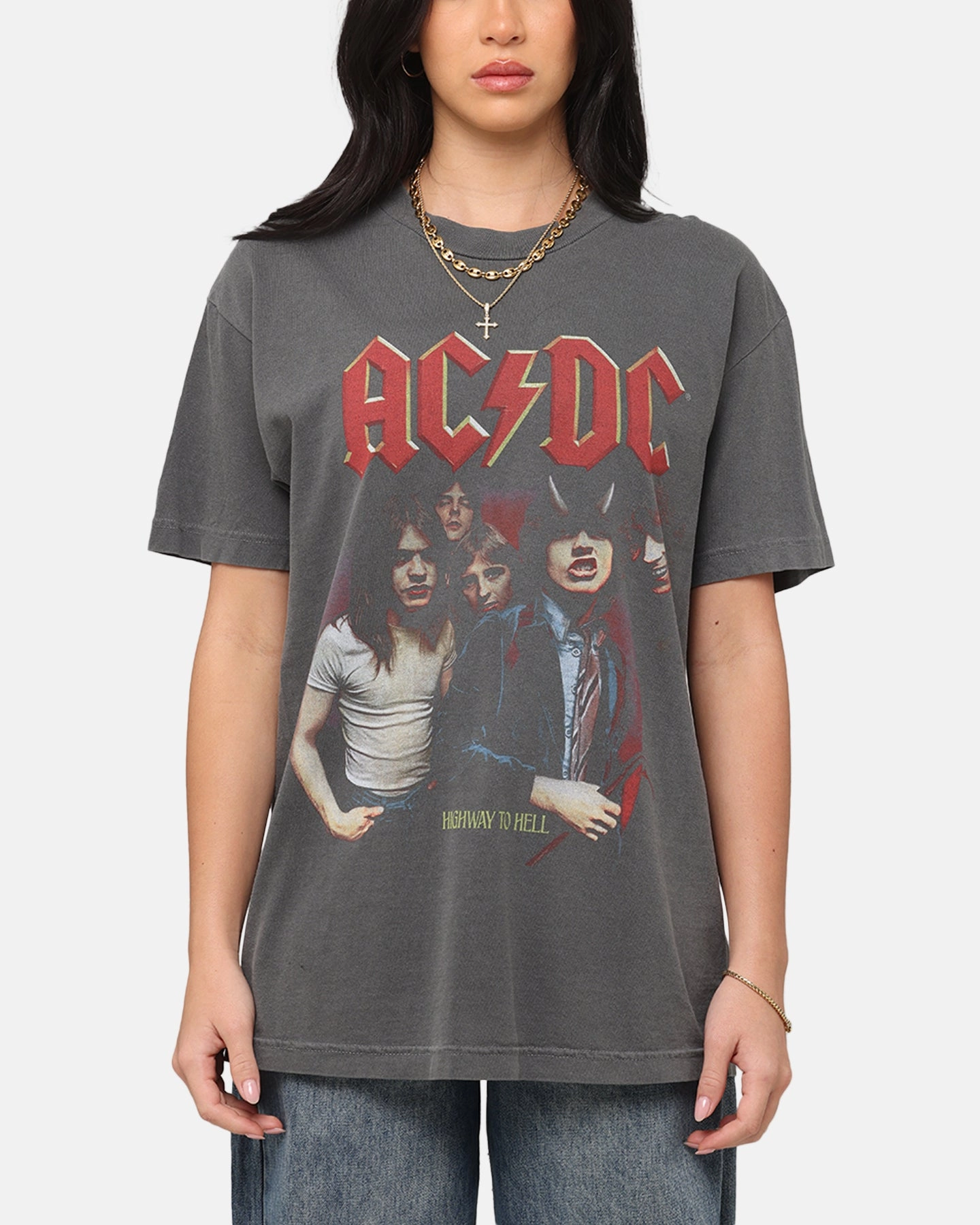 AC/DC Highway To Hell T-Shirt Faded Black