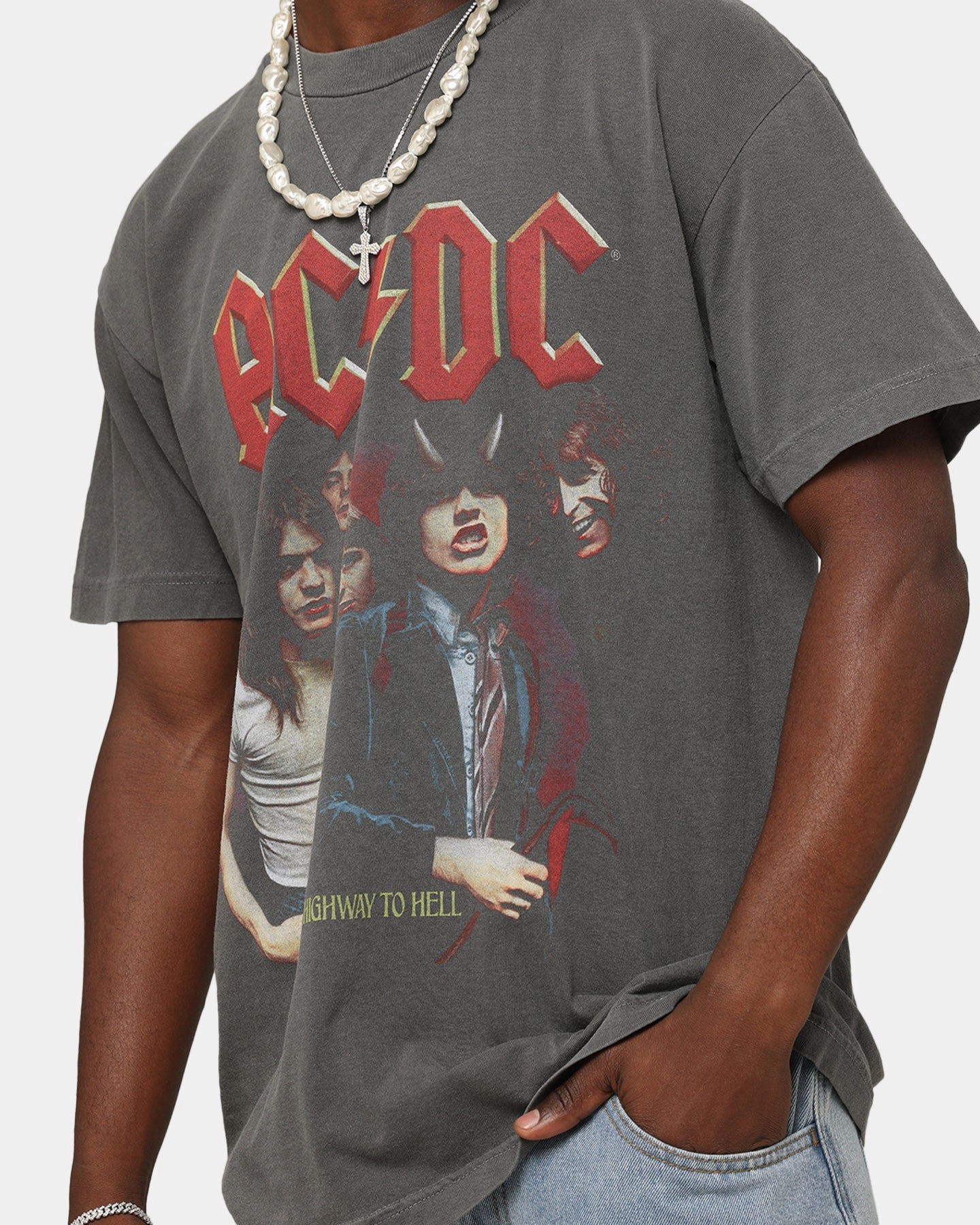 AC/DC Highway To Hell T-Shirt Faded Black