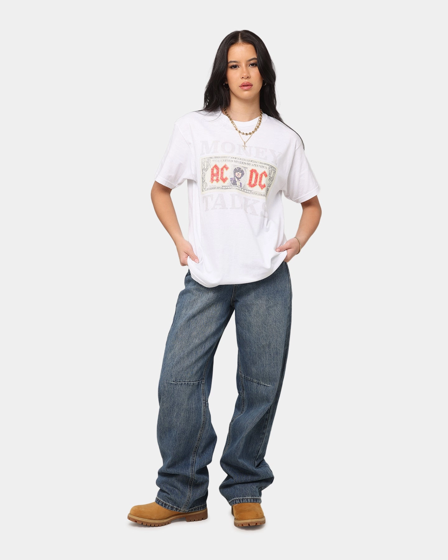 AC/DC Money Talks T-Shirt Vintage White