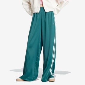 Adidas Originals | SATIN WIDE LEG TRACK PANTS  { GREEN