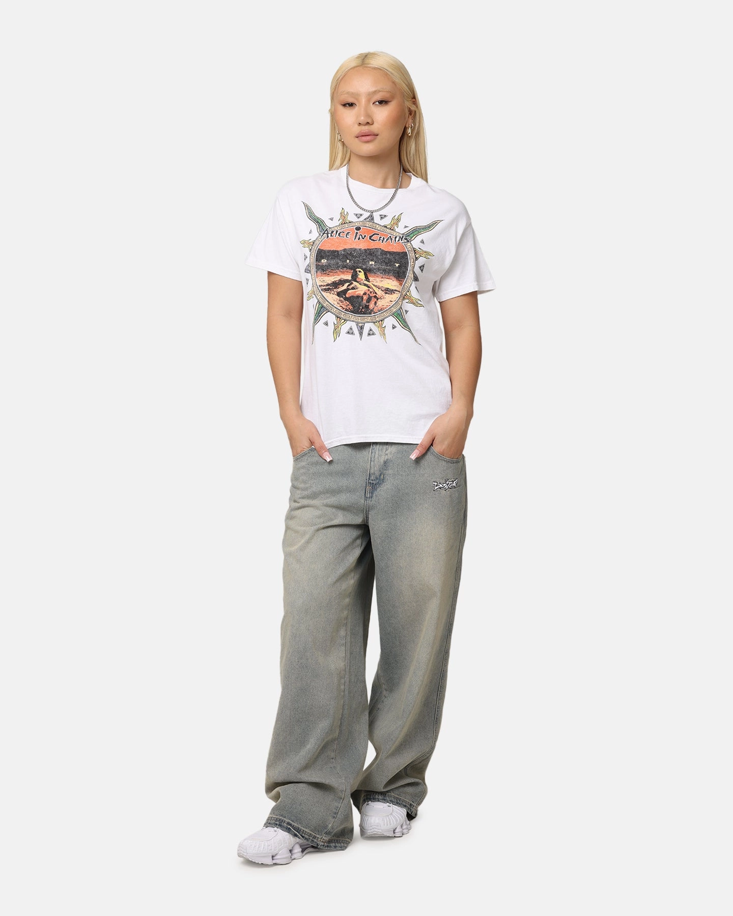 Alice In Chains Flames Vintage T-Shirt White Vintage