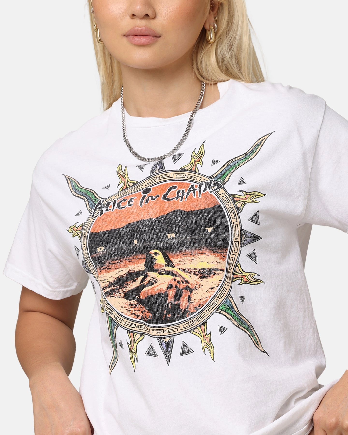 Alice In Chains Flames Vintage T-Shirt White Vintage