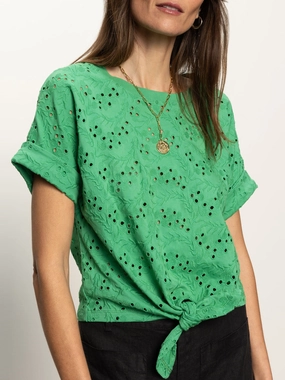 All Day Eyelet Tee Palm