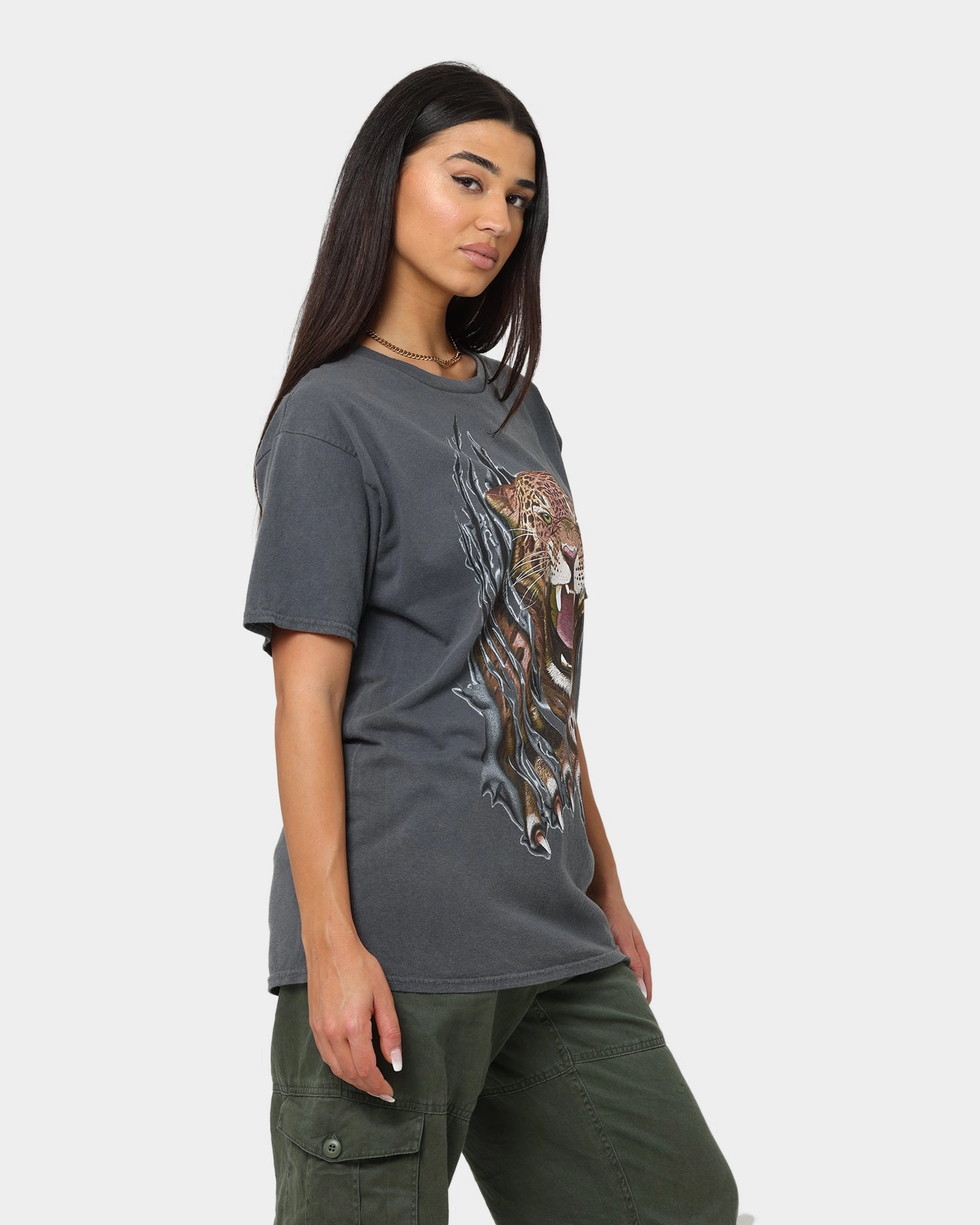 American Thrift OG Leopard T-Shirt Off Black