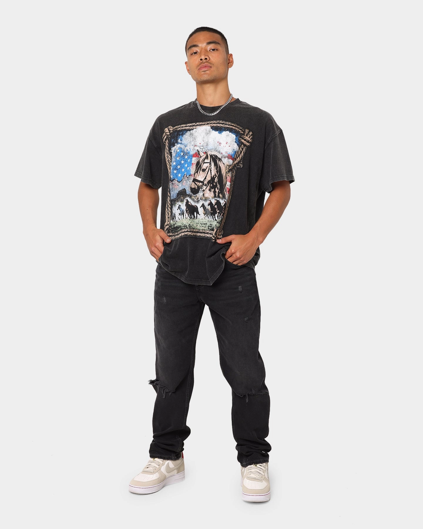 American Thrift Wild West Vintage T-Shirt Black Wash