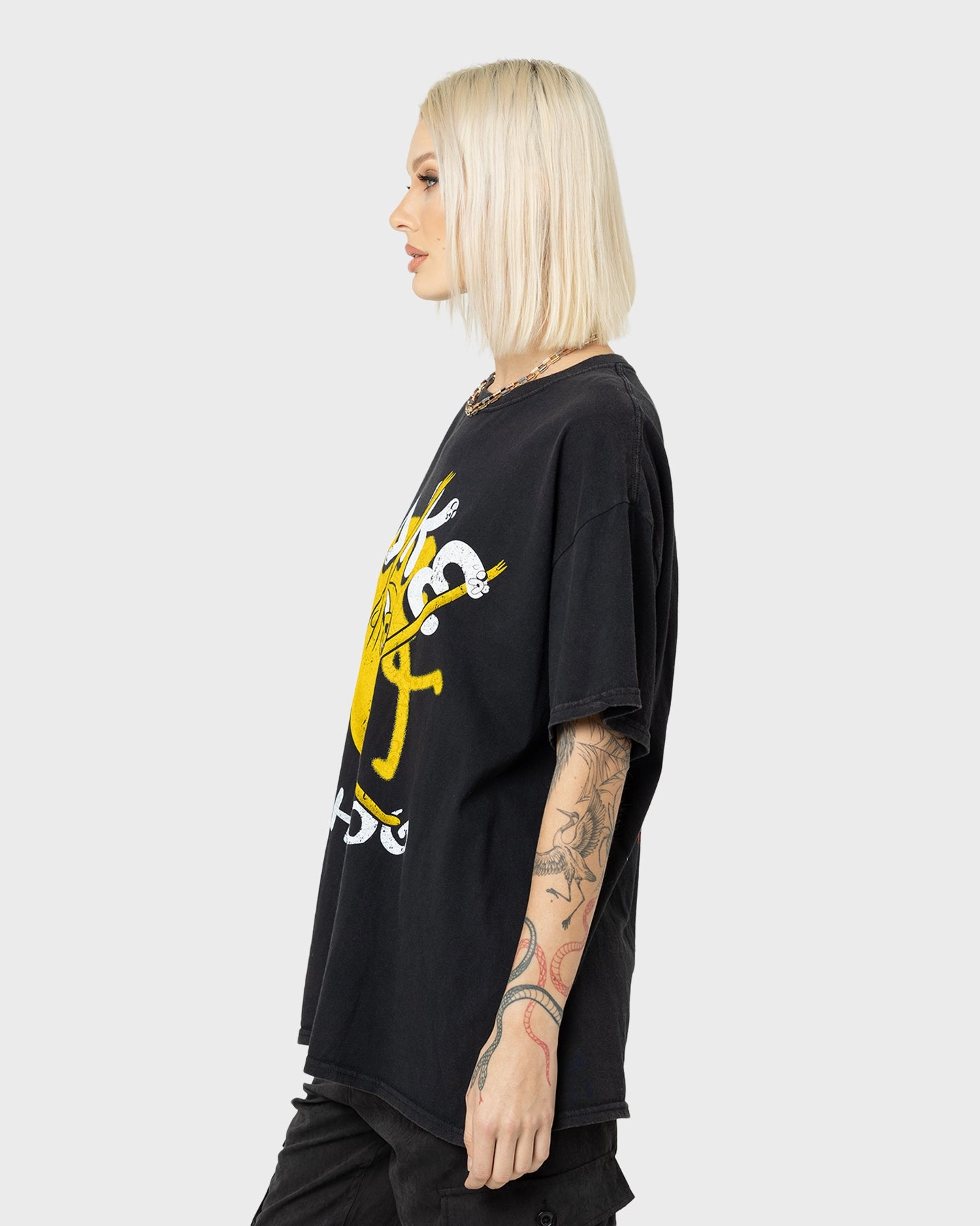 American Thrift X Adventure Time Jake The Dog Vintage T-Shirt Black Wash