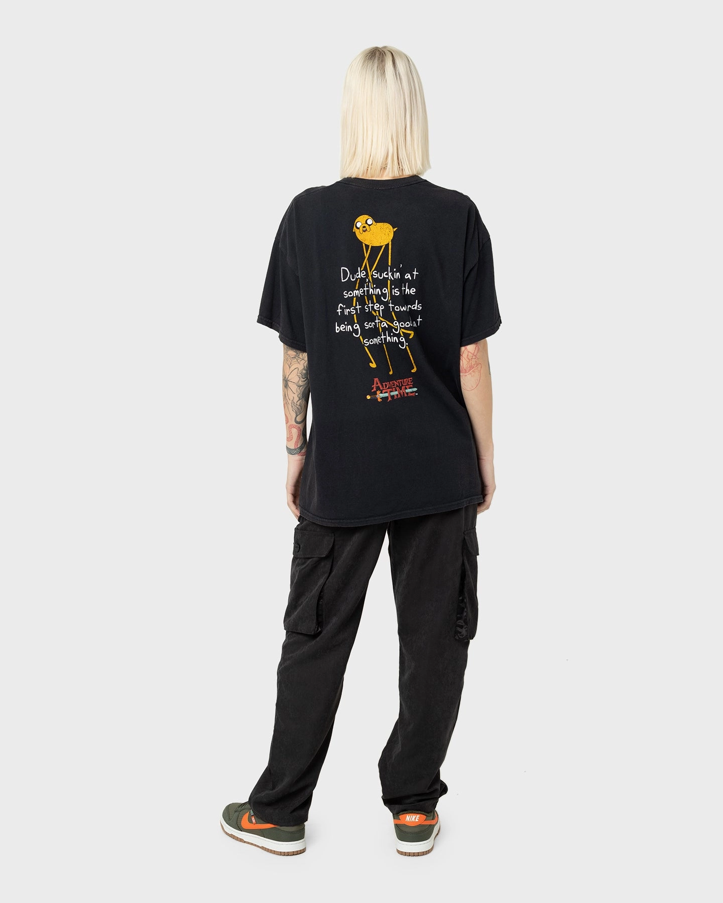 American Thrift X Adventure Time Jake The Dog Vintage T-Shirt Black Wash