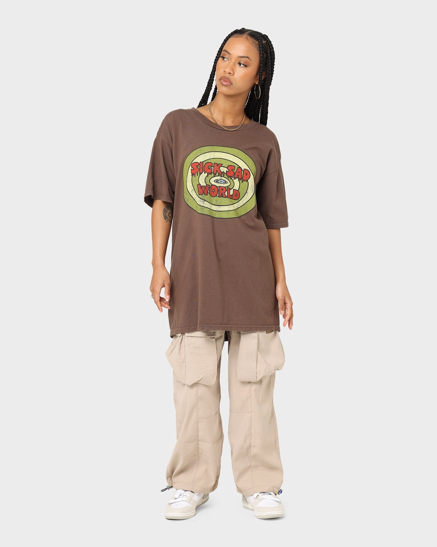 American Thrift X Daria Sick Sad World T-Shirt Brown