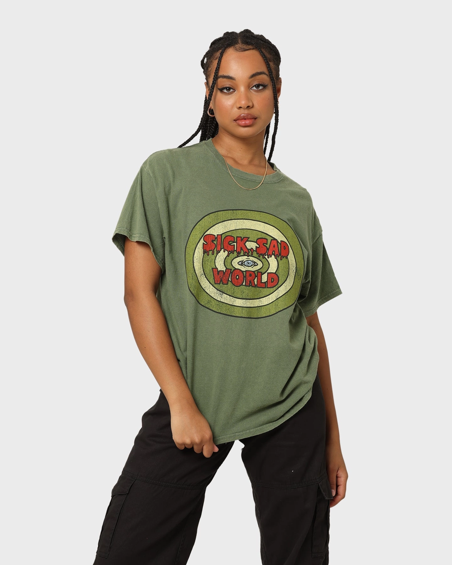 American Thrift X Daria Sick Sad World T-Shirt Military
