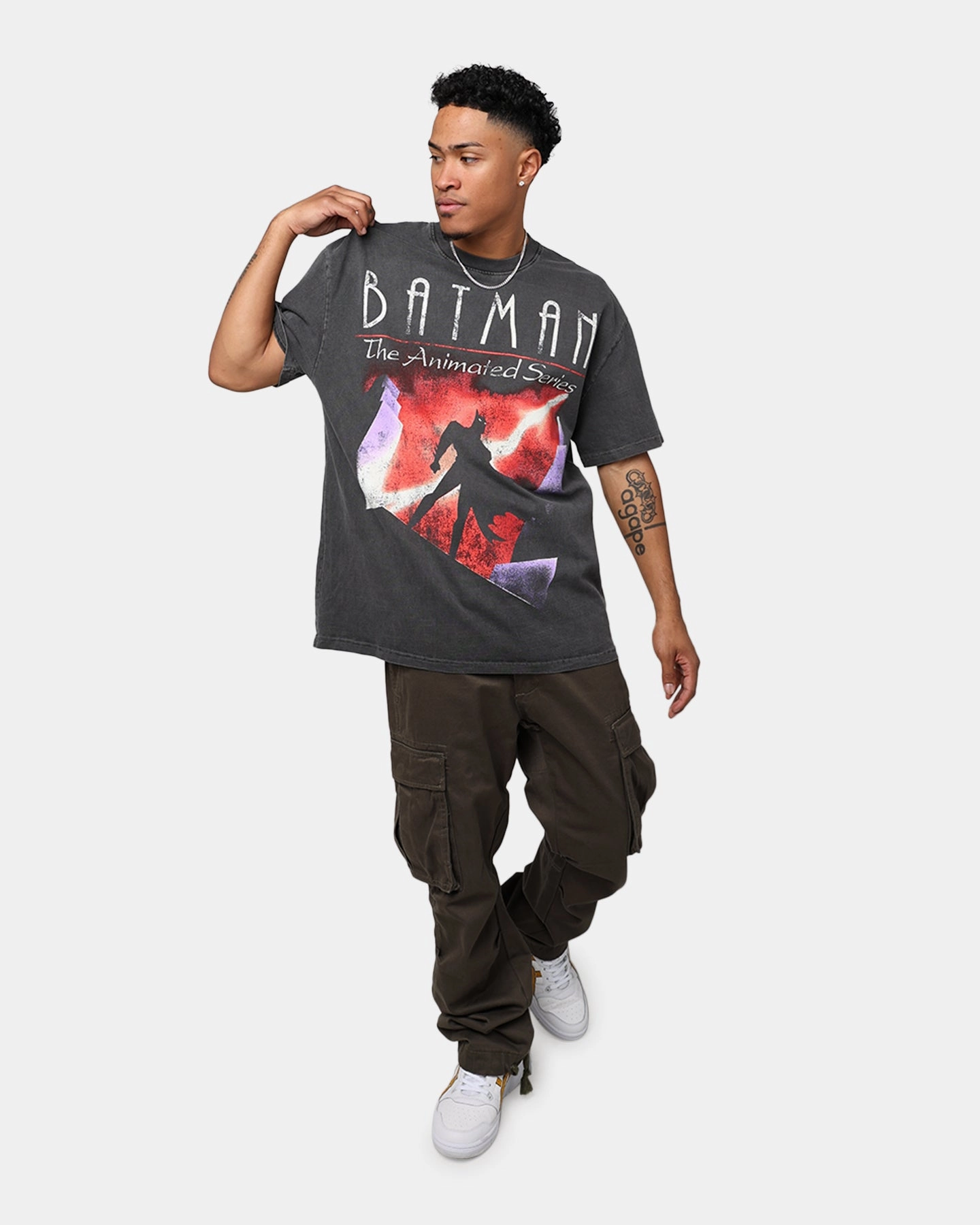 American Thrift X DC Batman The Animated Series Heavyweight Vintage T-Shirt Washed Black