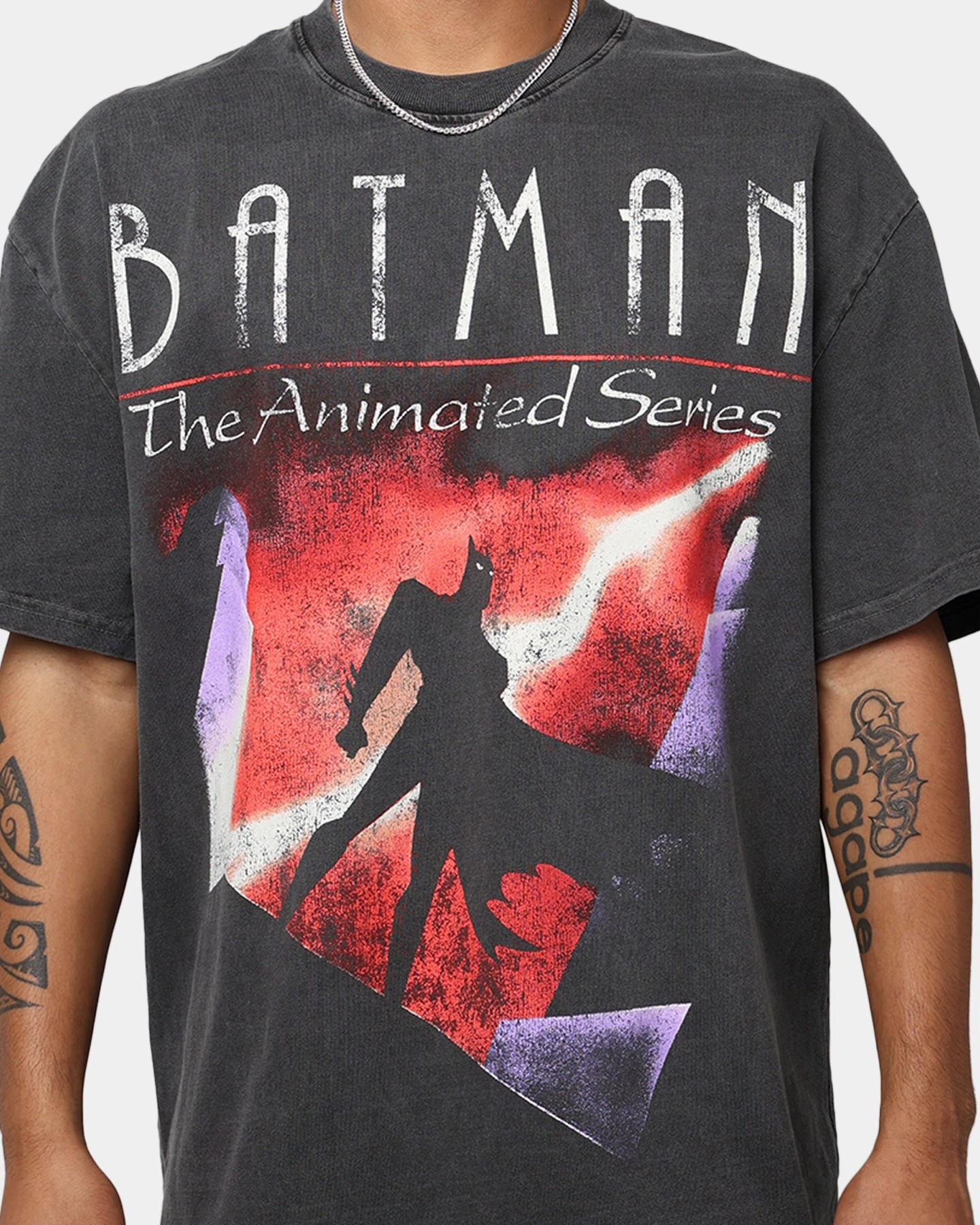 American Thrift X DC Batman The Animated Series Heavyweight Vintage T-Shirt Washed Black
