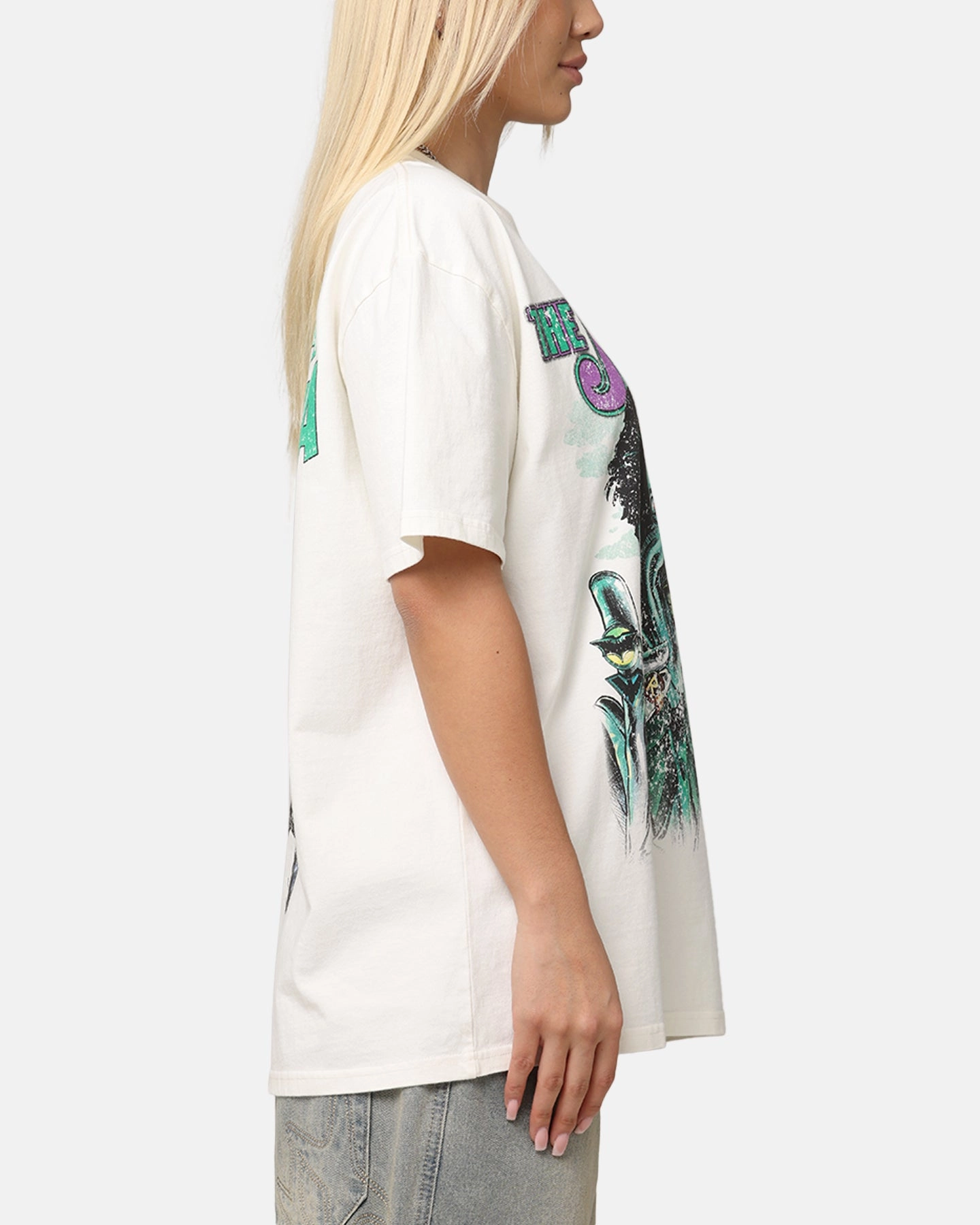 American Thrift X DC Batman The Joker Rings Heavy T-Shirt Off White