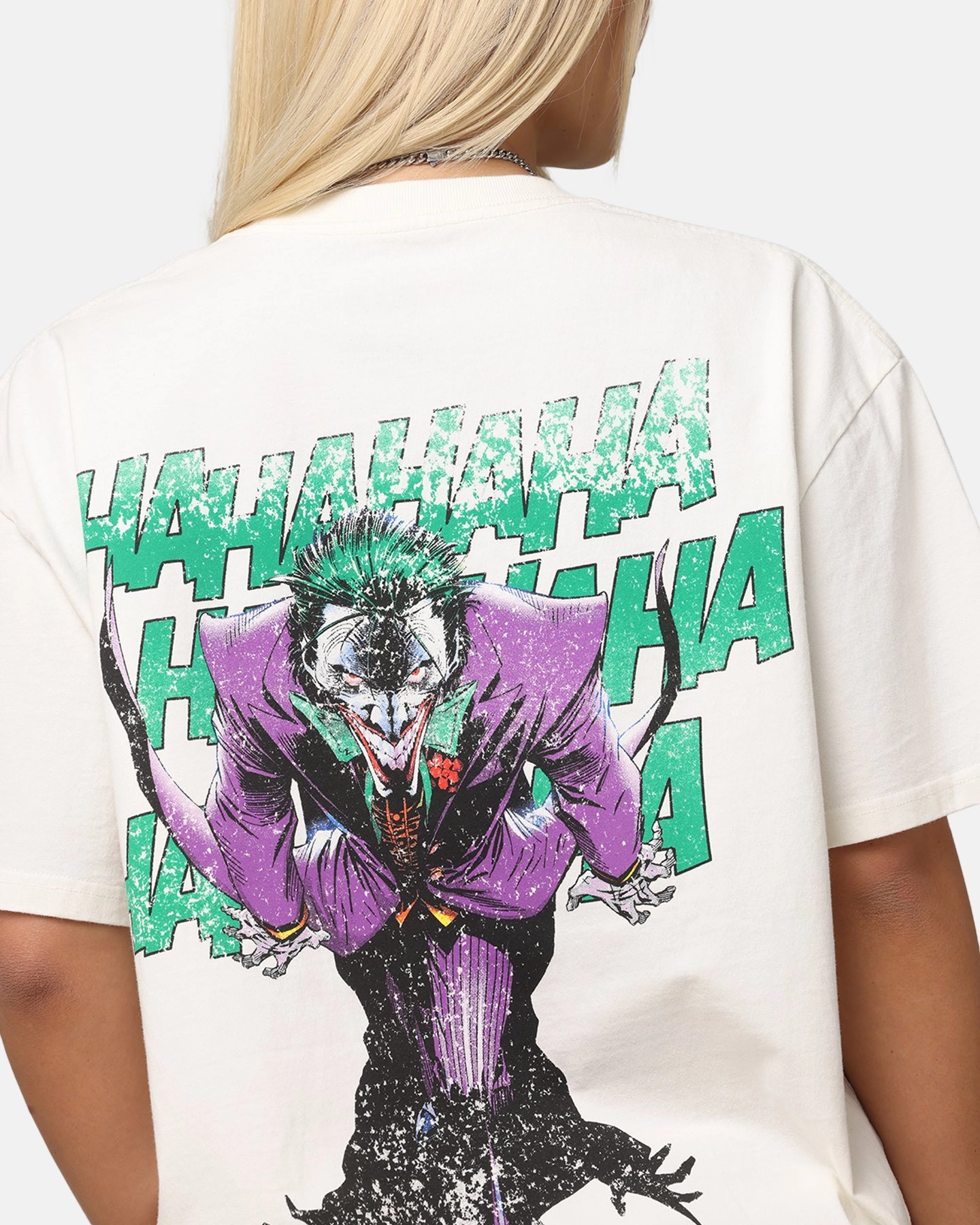 American Thrift X DC Batman The Joker Rings Heavy T-Shirt Off White