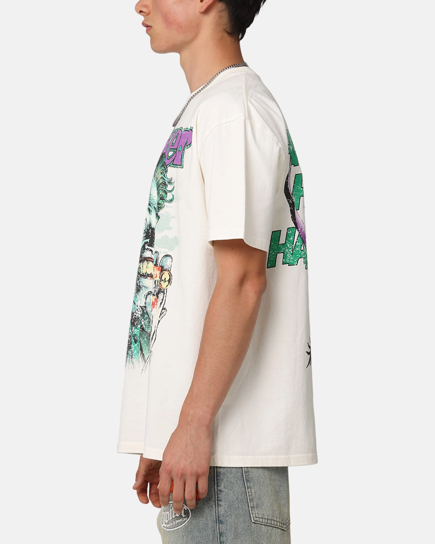American Thrift X DC Batman The Joker Rings Heavyweight T-Shirt Off White
