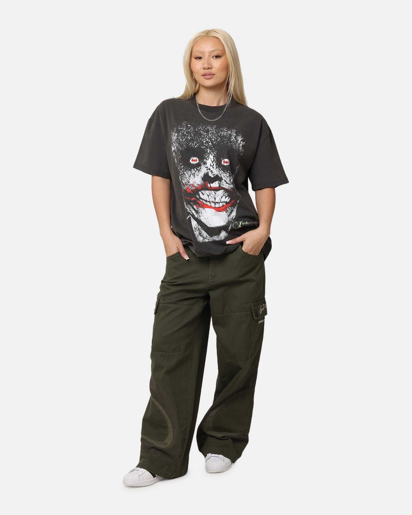 American Thrift X DC Batman The Joker Smile Heavy T-Shirt Black Wash