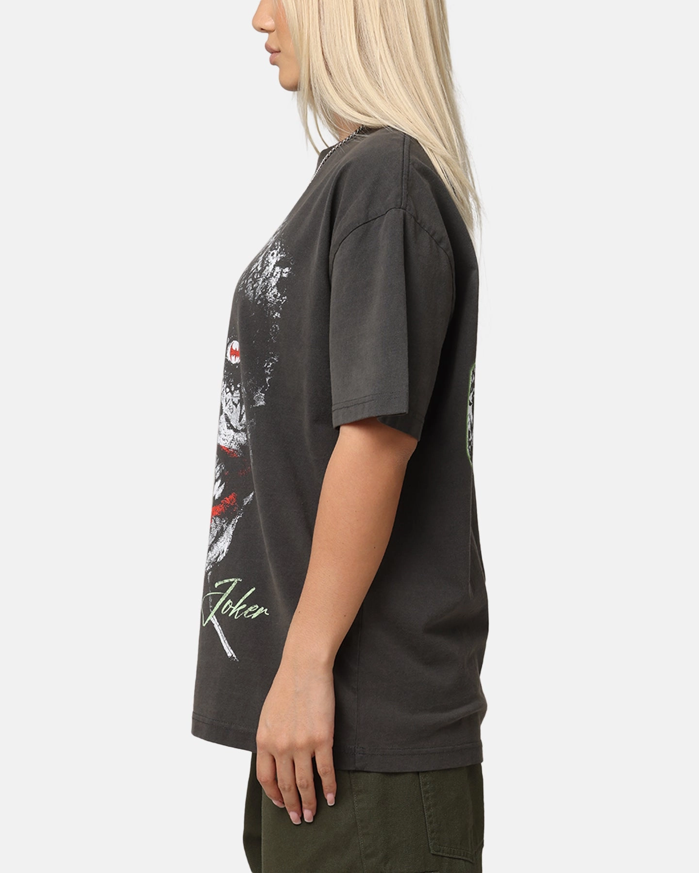 American Thrift X DC Batman The Joker Smile Heavy T-Shirt Black Wash