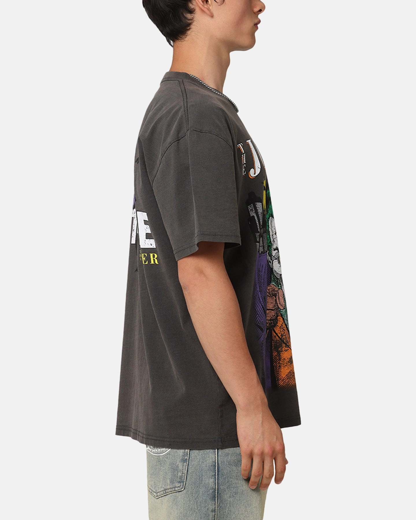 American Thrift X DC Batman The Joker Vote For Me Heavy T-Shirt Black Wash