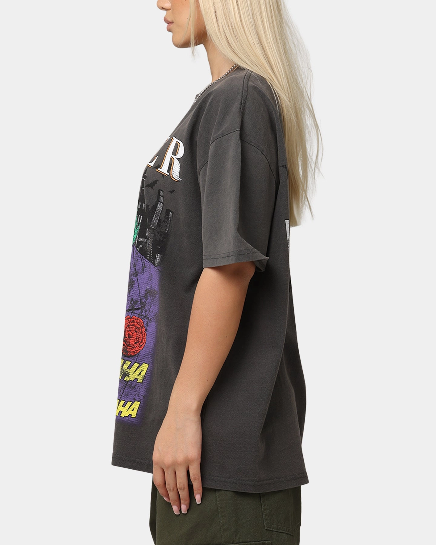 American Thrift X DC Batman The Joker Vote For Me Heavy T-Shirt Black Wash