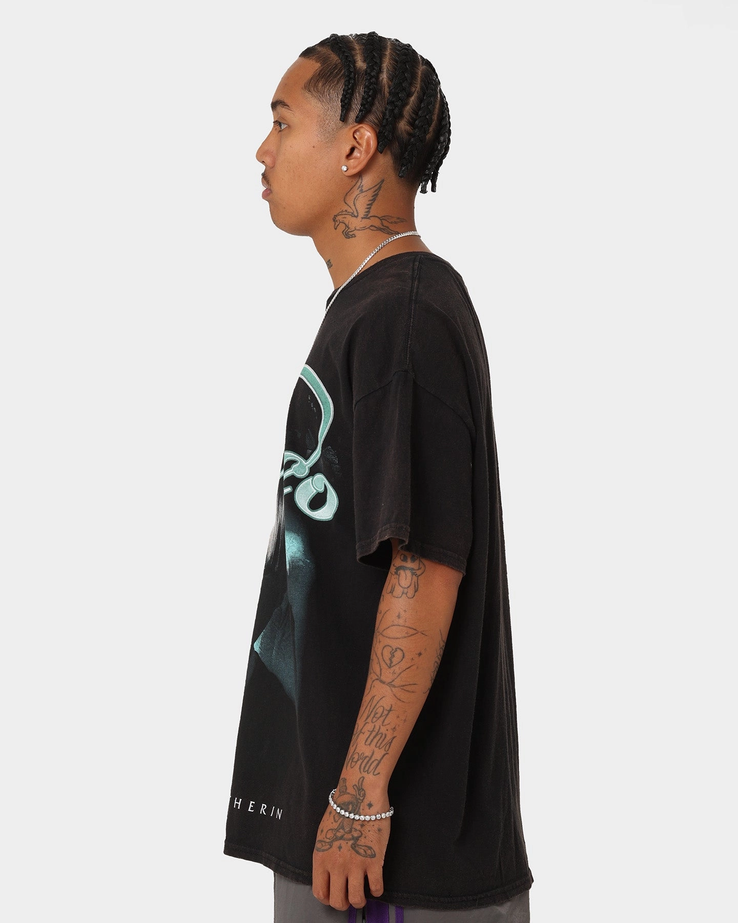 American Thrift X Harry Potter Draco Vintage T-Shirt Black Wash