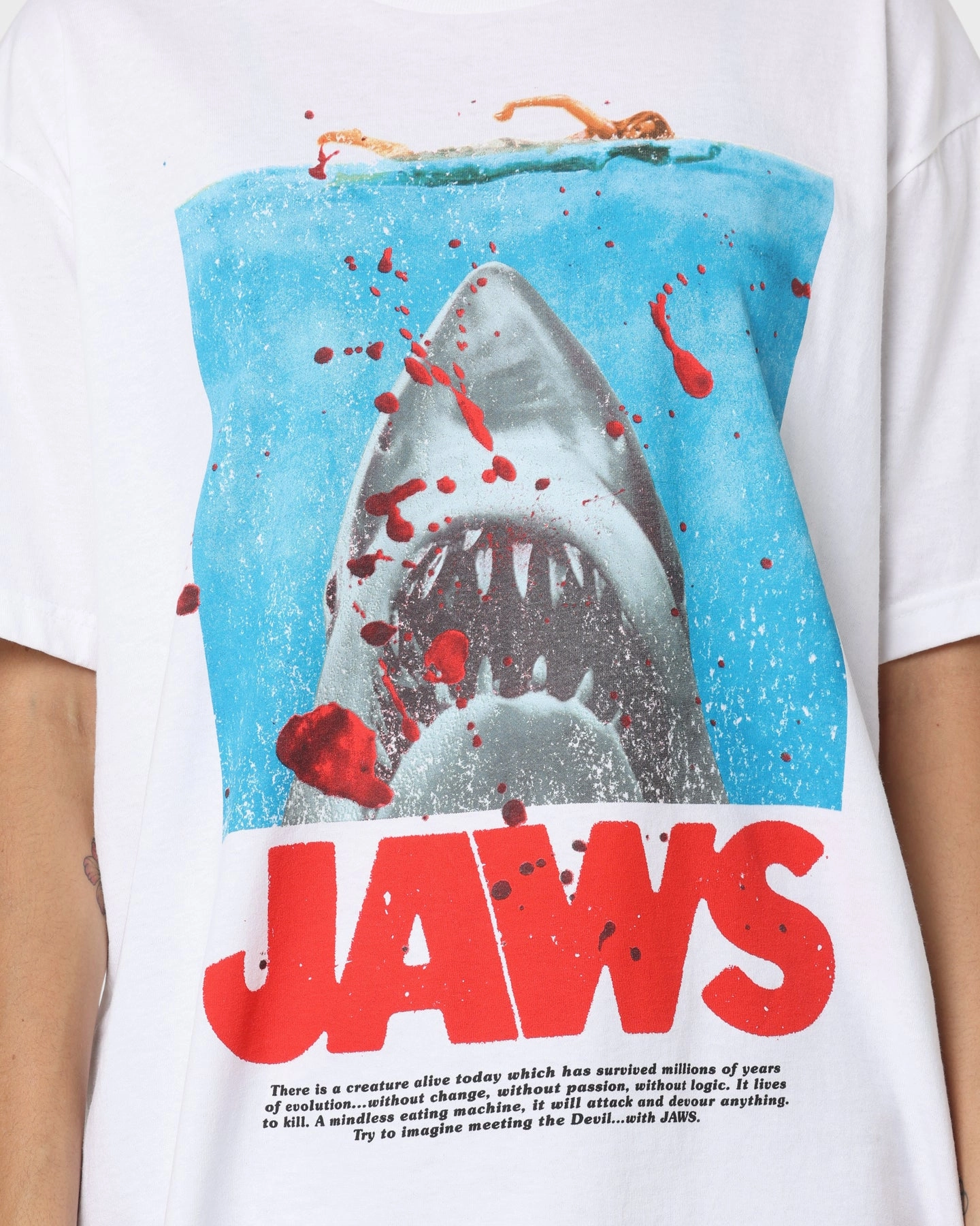 American Thrift X Jaws Jaws Poster T-Shirt White