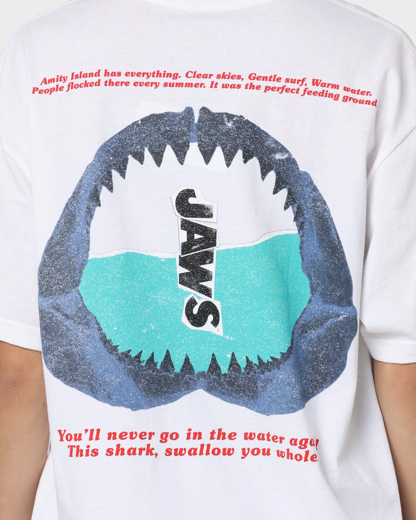 American Thrift X Jaws Jaws Poster T-Shirt White