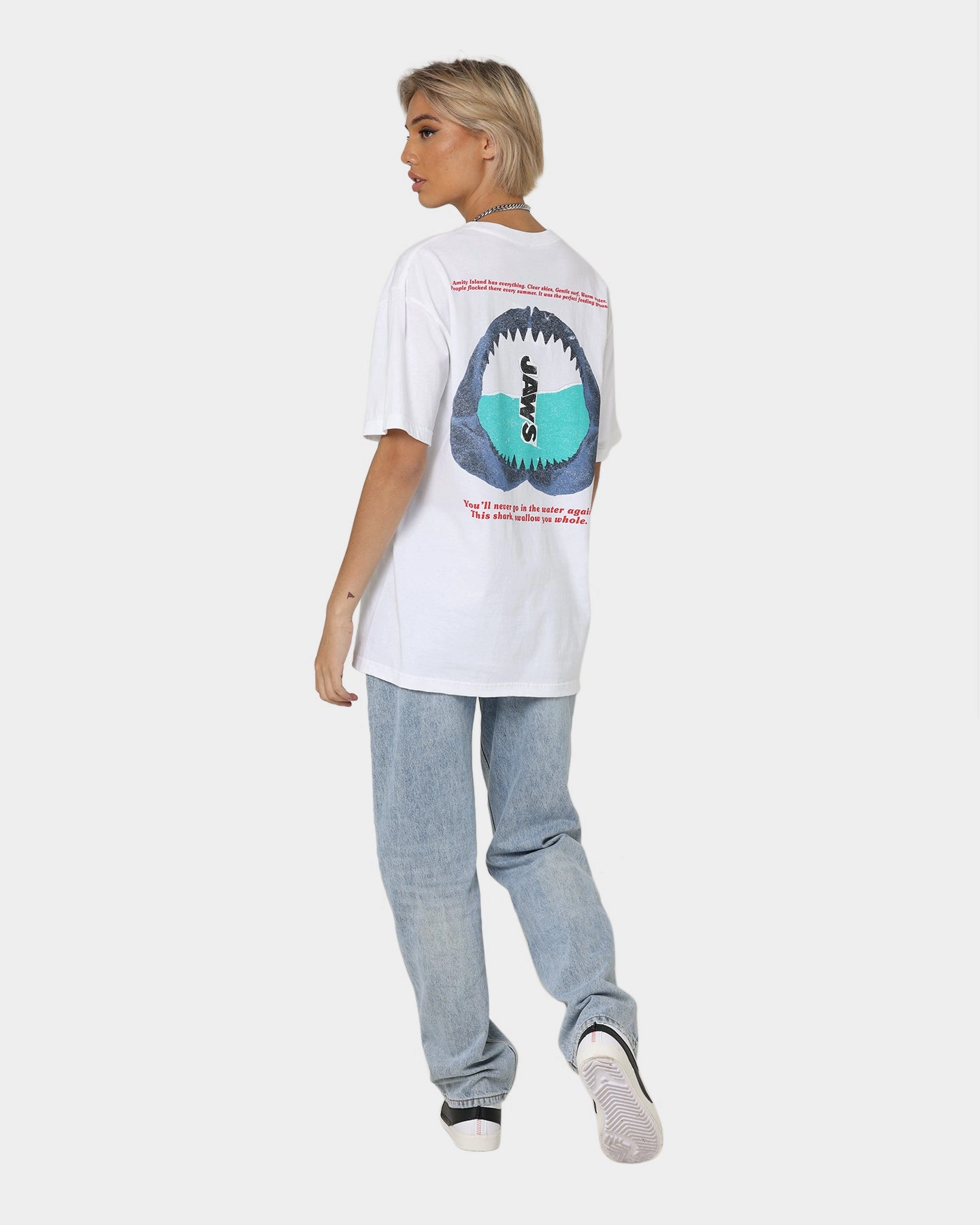 American Thrift X Jaws Jaws Poster T-Shirt White