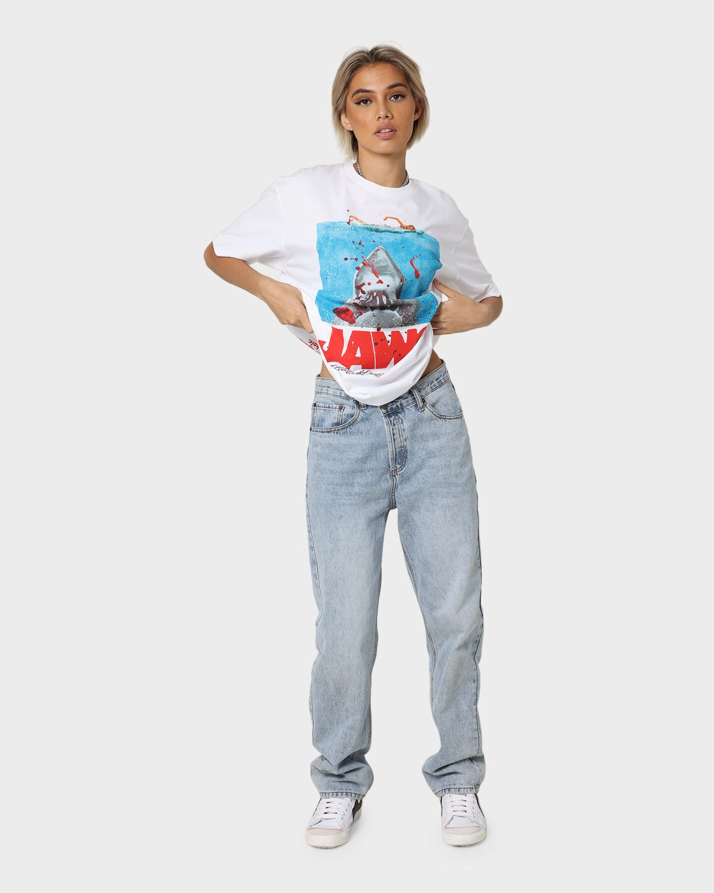 American Thrift X Jaws Jaws Poster T-Shirt White