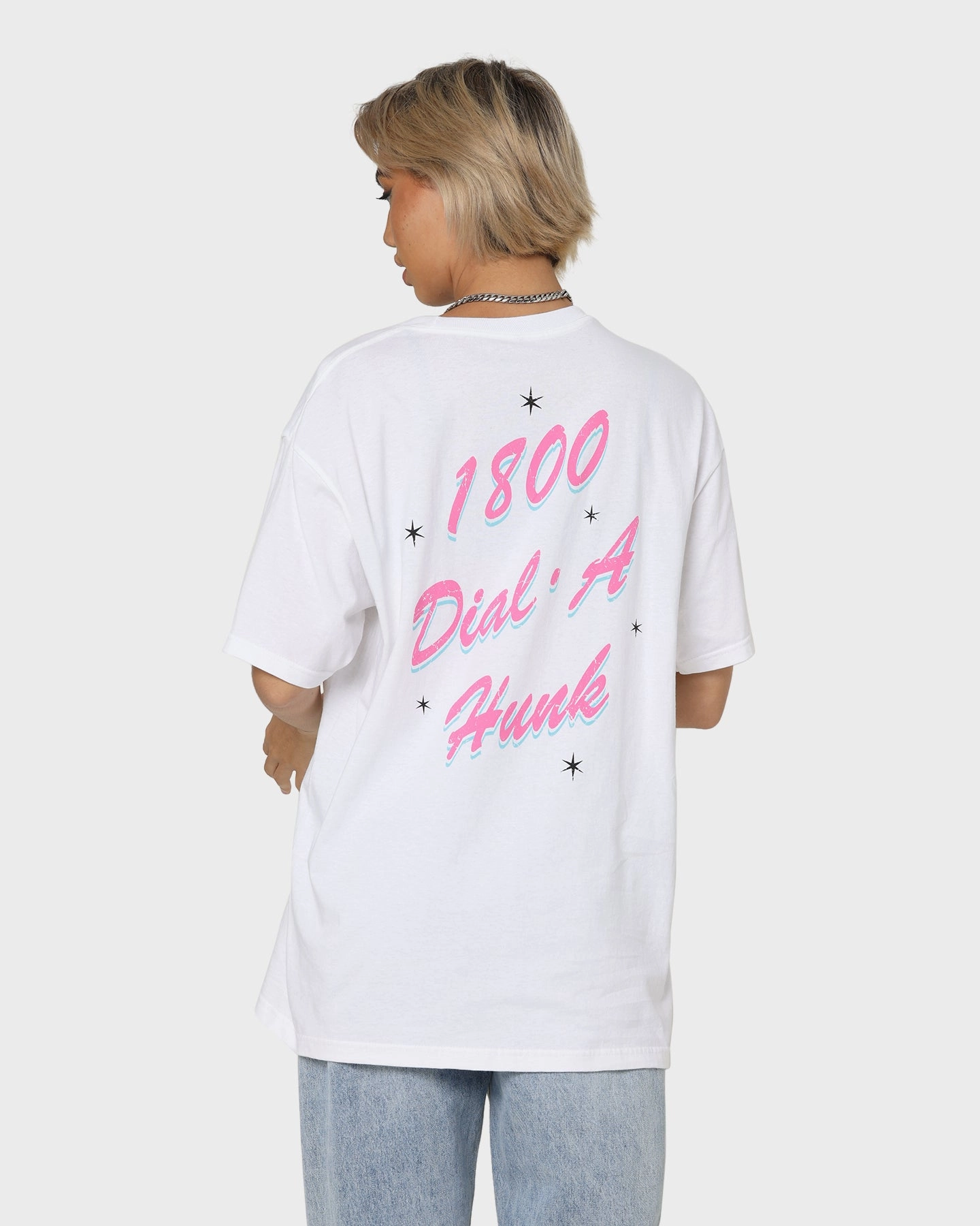 American Thrift X Johnny Bravo Dial-A-Hunk T-Shirt White