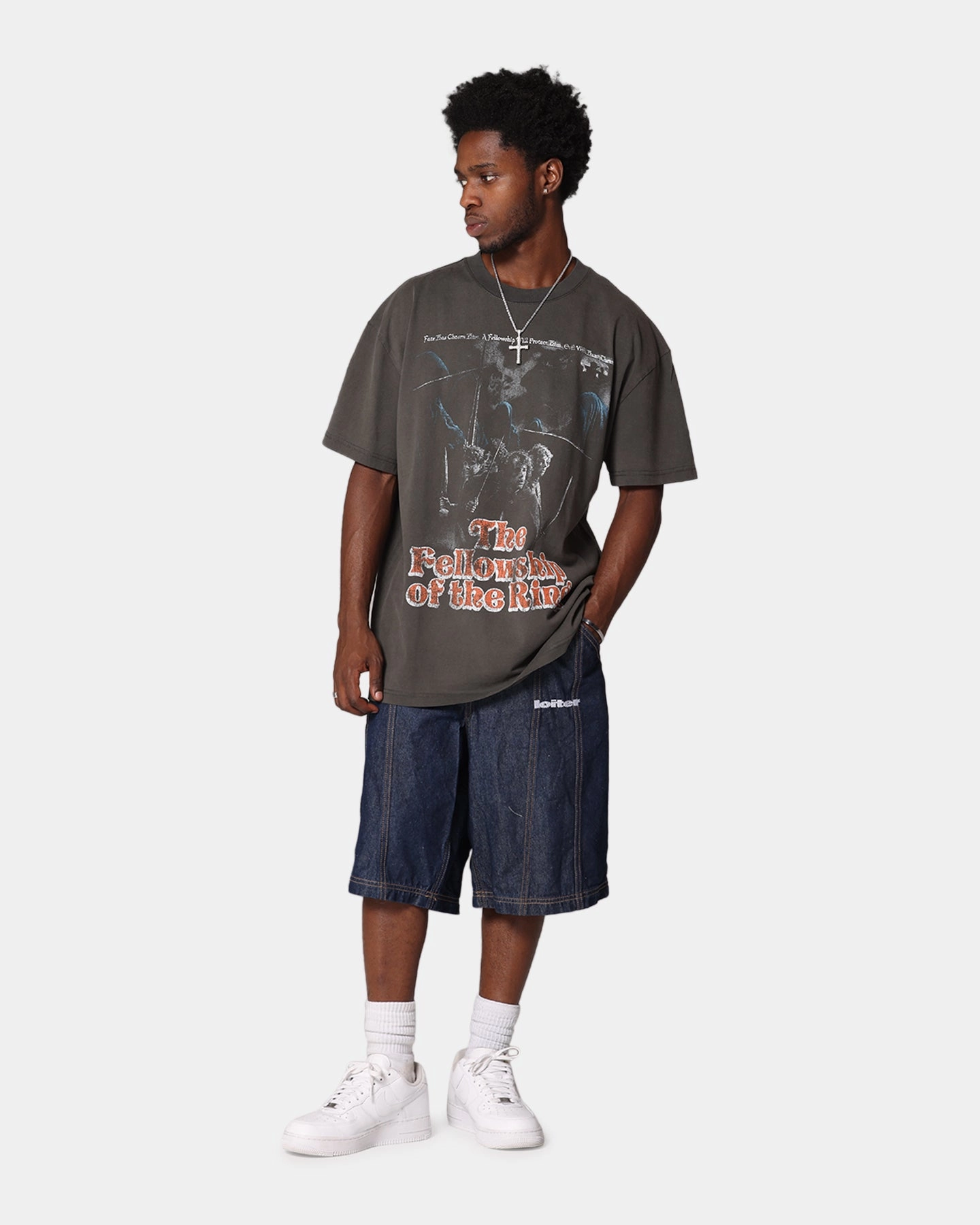 American Thrift X Lord Of The Rings Fellowship Heavy T-Shirt Black Wash