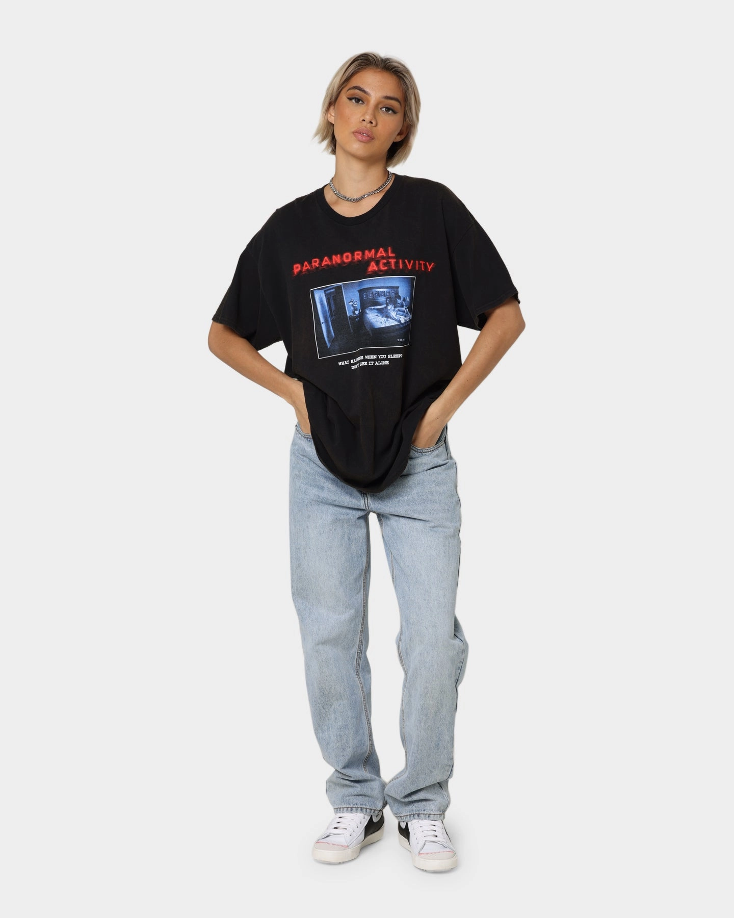 American Thrift X Paranormal Activity Paranormal Activity Vintage T-Shirt Black Wash