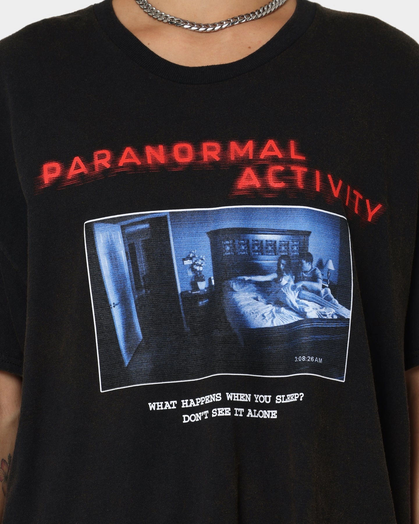 American Thrift X Paranormal Activity Paranormal Activity Vintage T-Shirt Black Wash