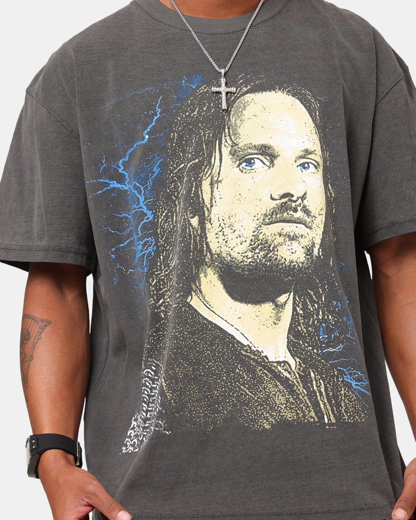 American Thrift X The Lord Of The Ring Aragorn Heavy T-Shirt Black Wash