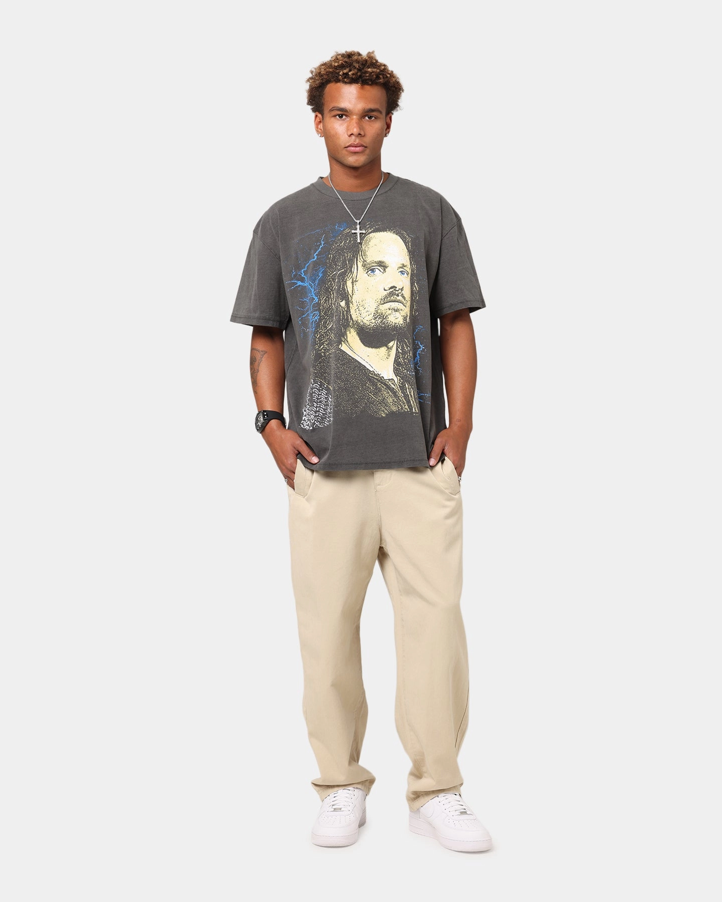 American Thrift X The Lord Of The Ring Aragorn Heavy T-Shirt Black Wash