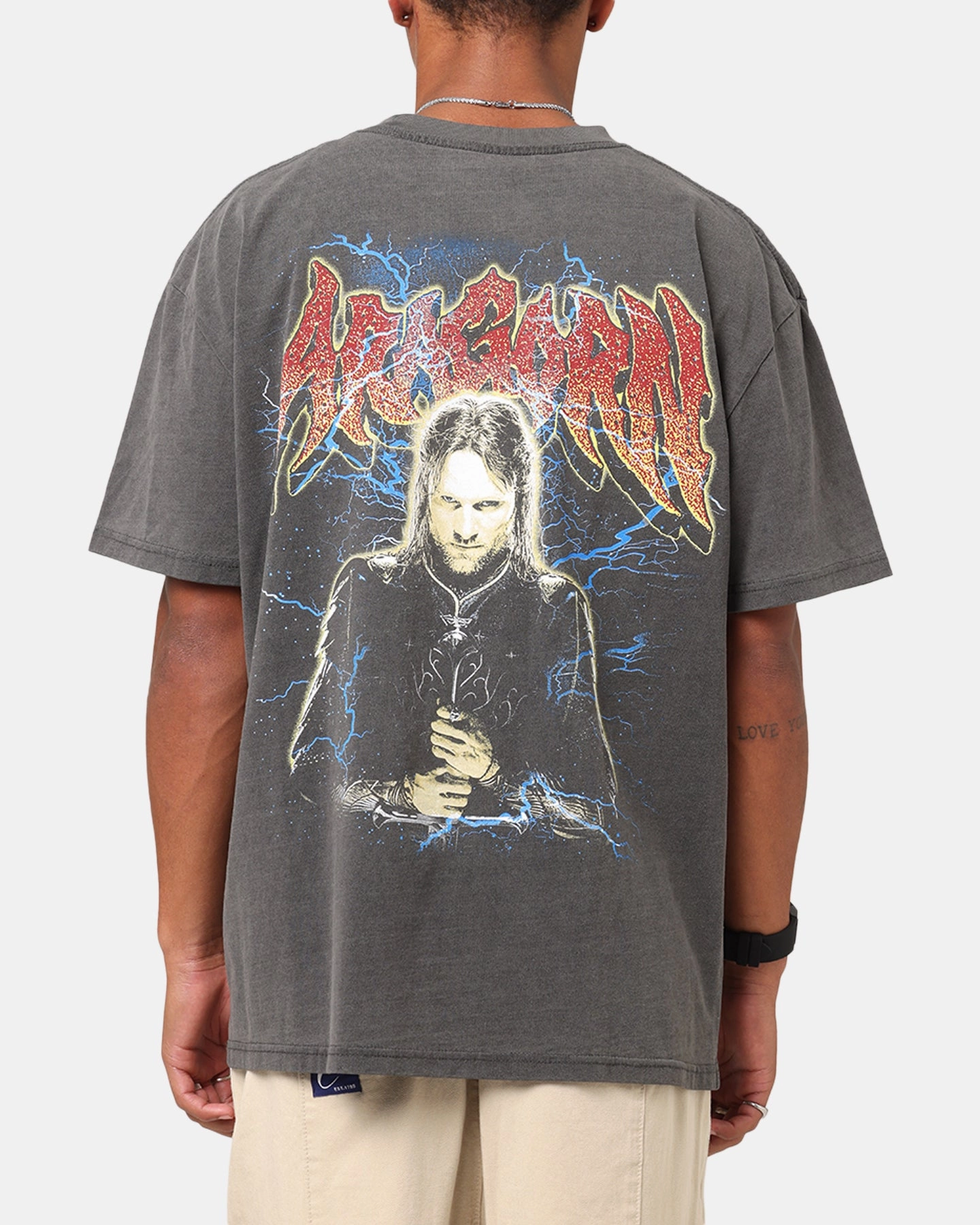 American Thrift X The Lord Of The Ring Aragorn Heavy T-Shirt Black Wash