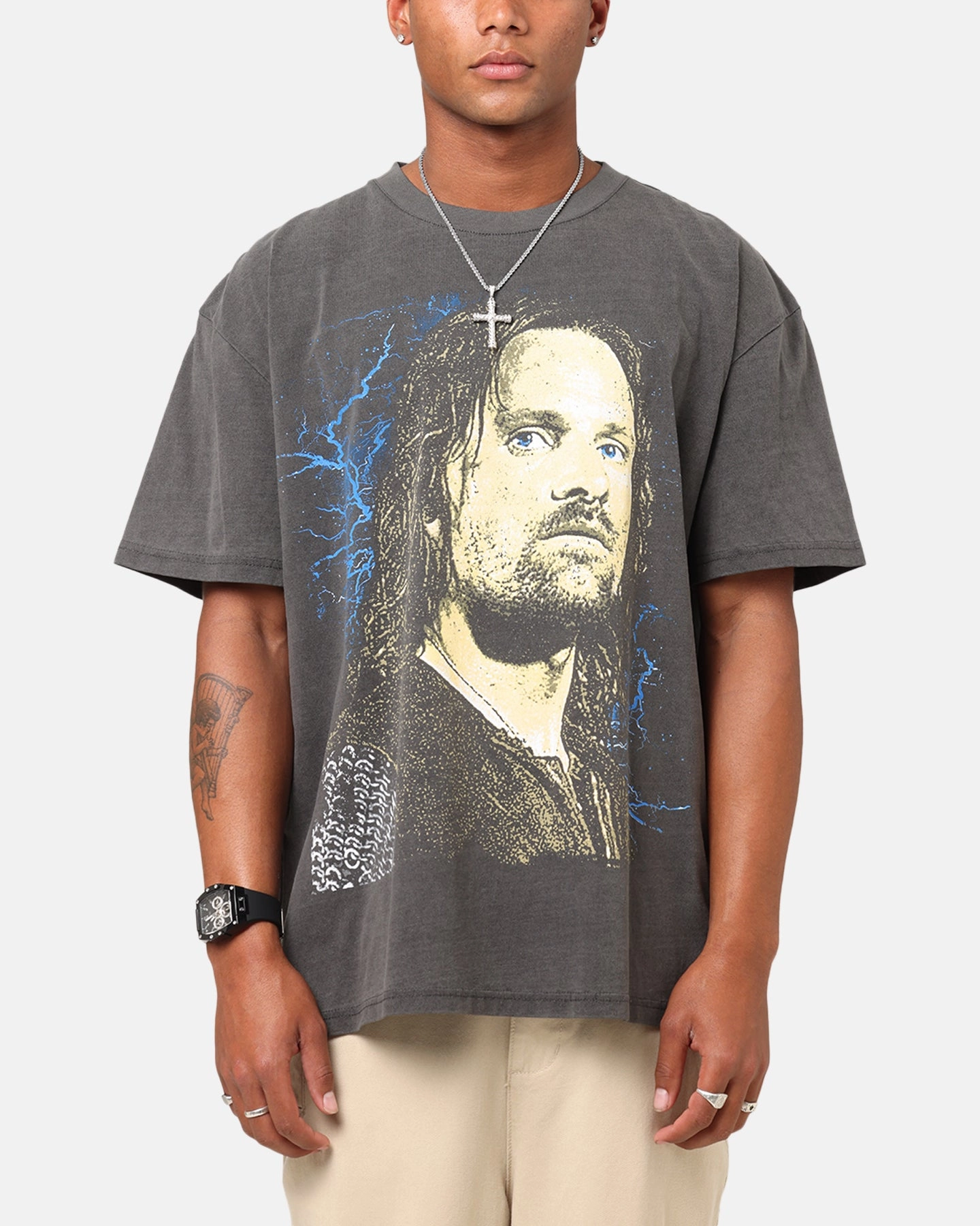 American Thrift X The Lord Of The Ring Aragorn Heavy T-Shirt Black Wash