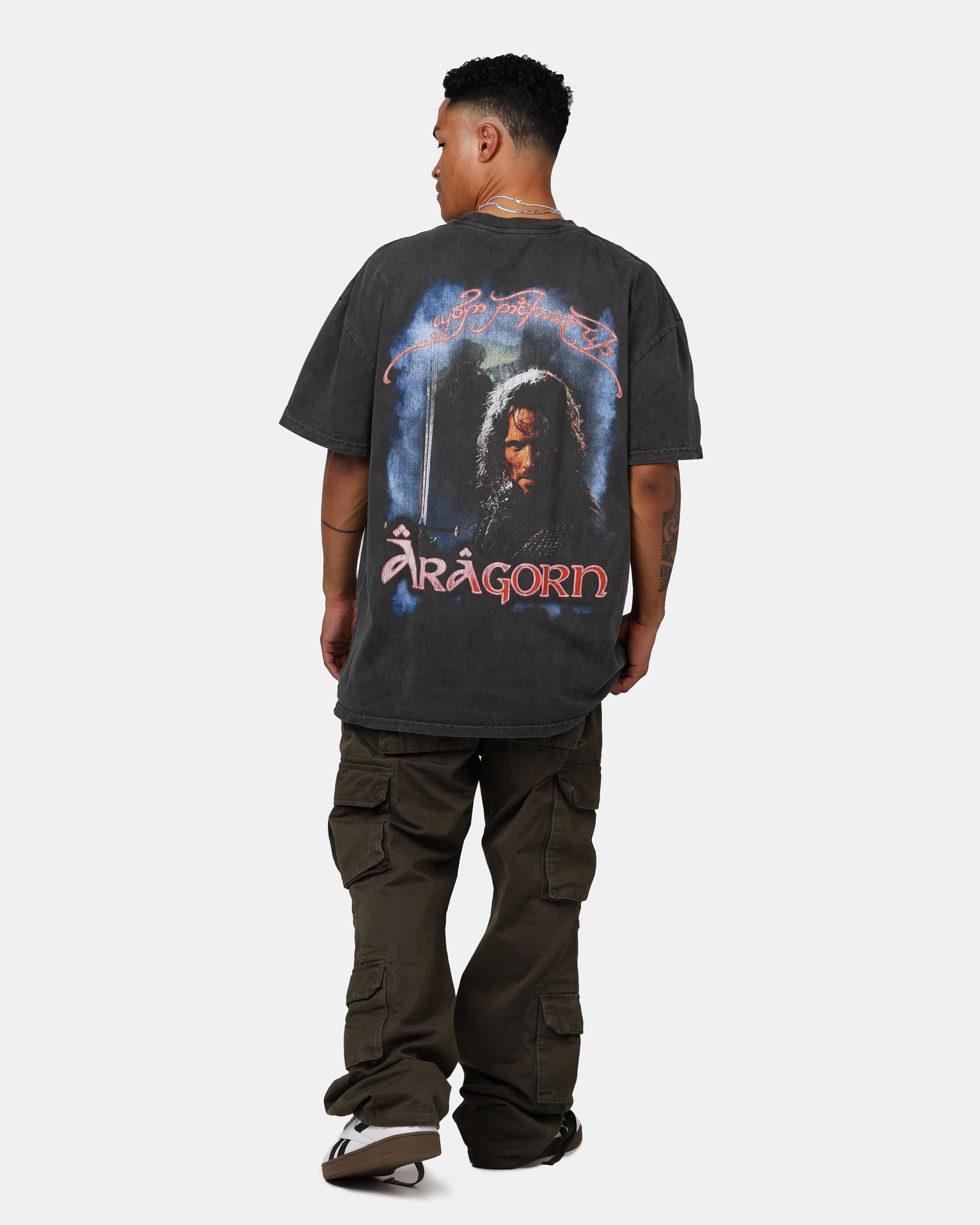 American Thrift X The Lord Of The Rings Aragorn Heavyweight Vintage T-Shirt Black Wash