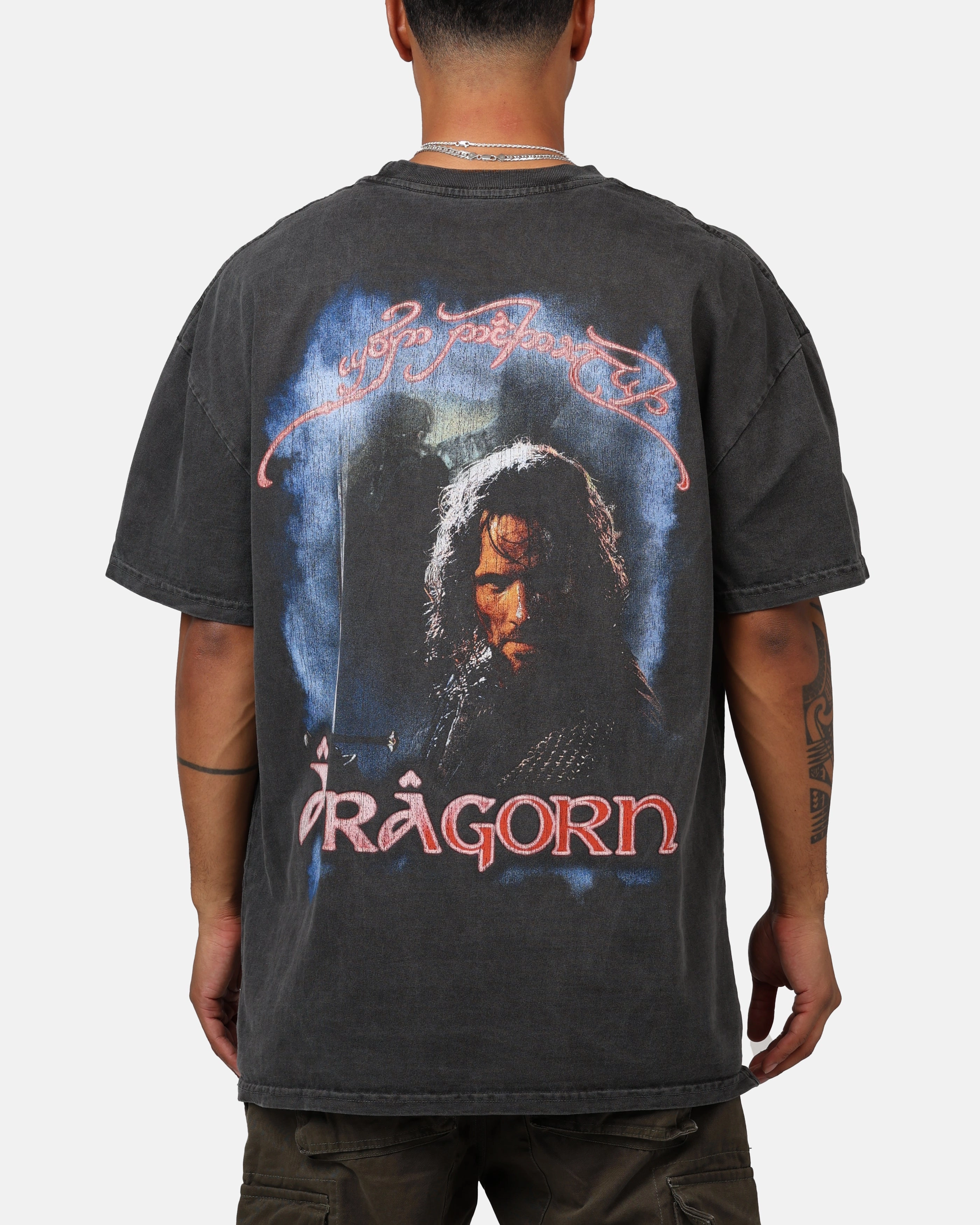 American Thrift X The Lord Of The Rings Aragorn Heavyweight Vintage T-Shirt Black Wash
