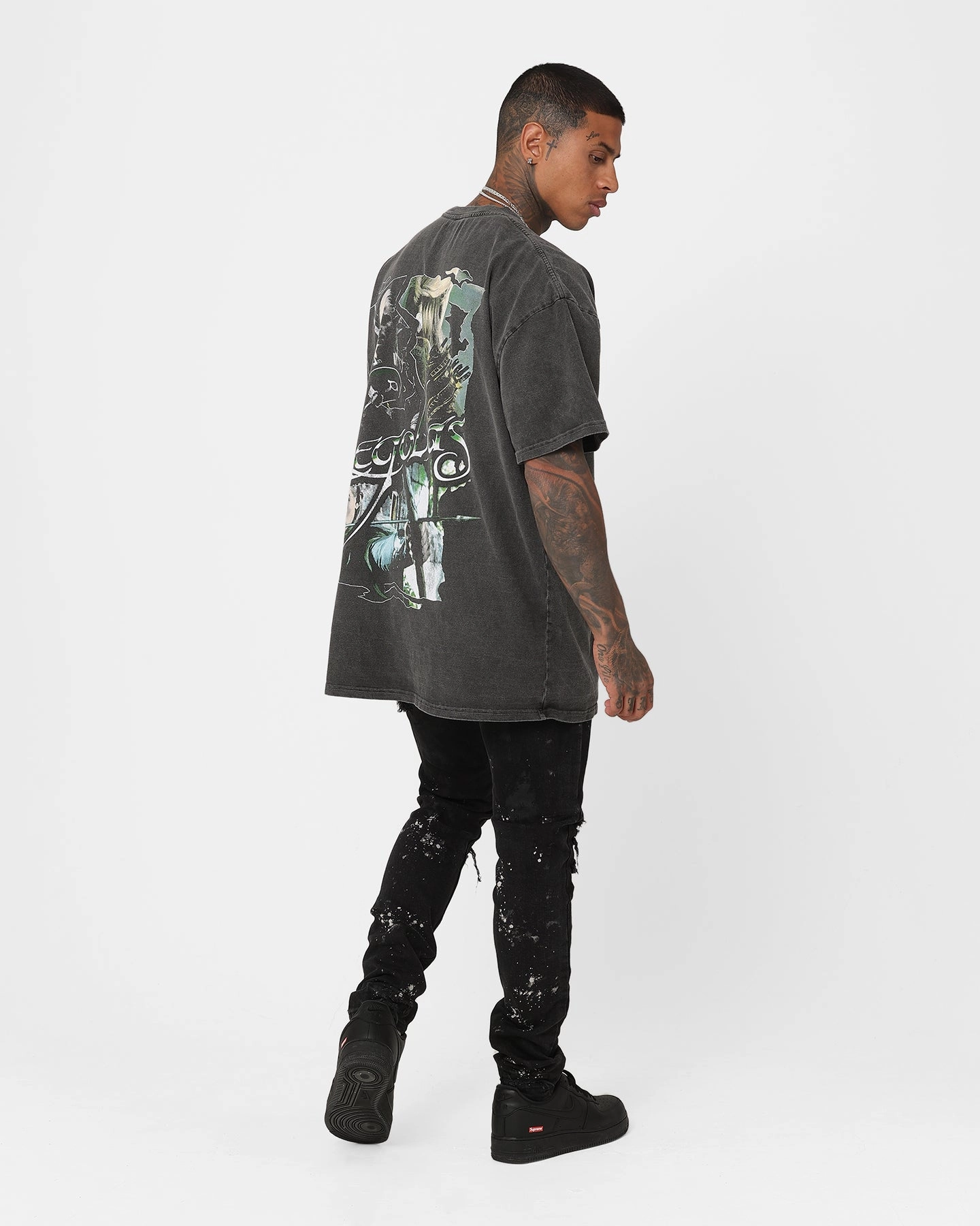 American Thrift X The Lord Of The Rings Legolas Heavyweight Vintage T-Shirt Black Wash
