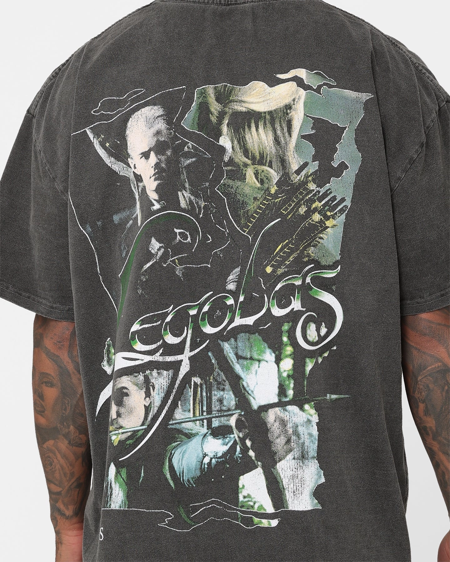 American Thrift X The Lord Of The Rings Legolas Heavyweight Vintage T-Shirt Black Wash