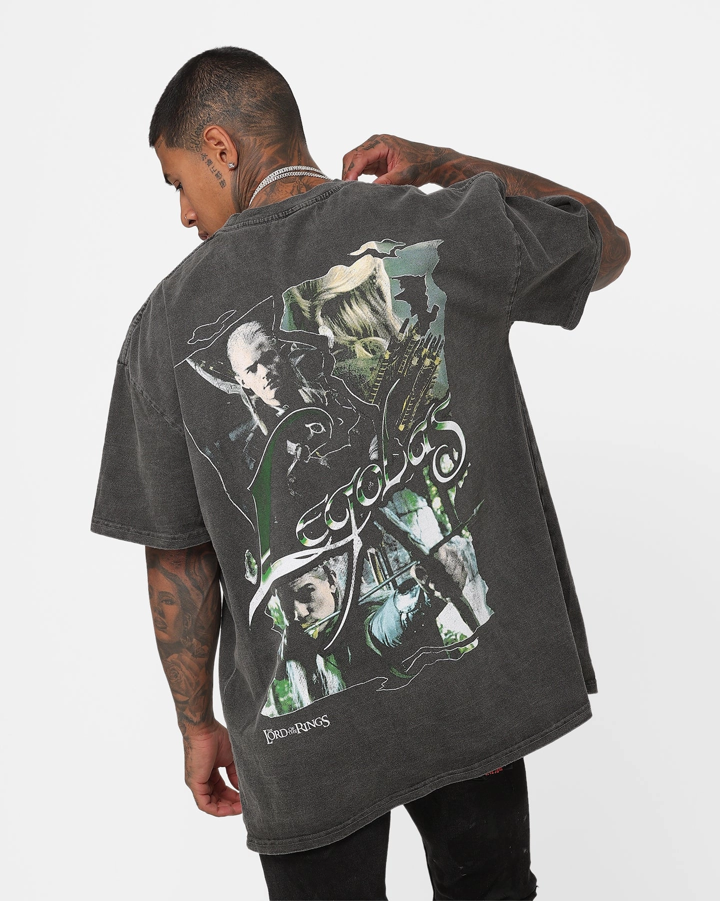 American Thrift X The Lord Of The Rings Legolas Heavyweight Vintage T-Shirt Black Wash