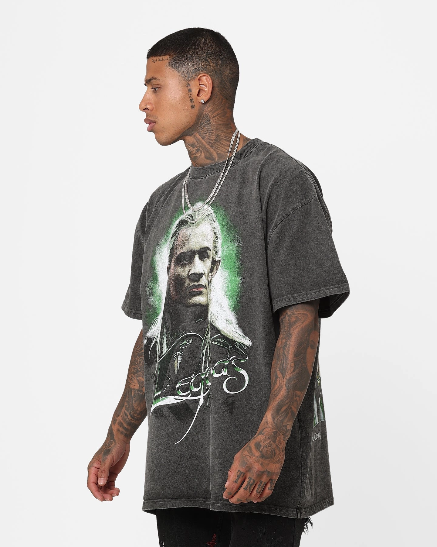 American Thrift X The Lord Of The Rings Legolas Heavyweight Vintage T-Shirt Black Wash