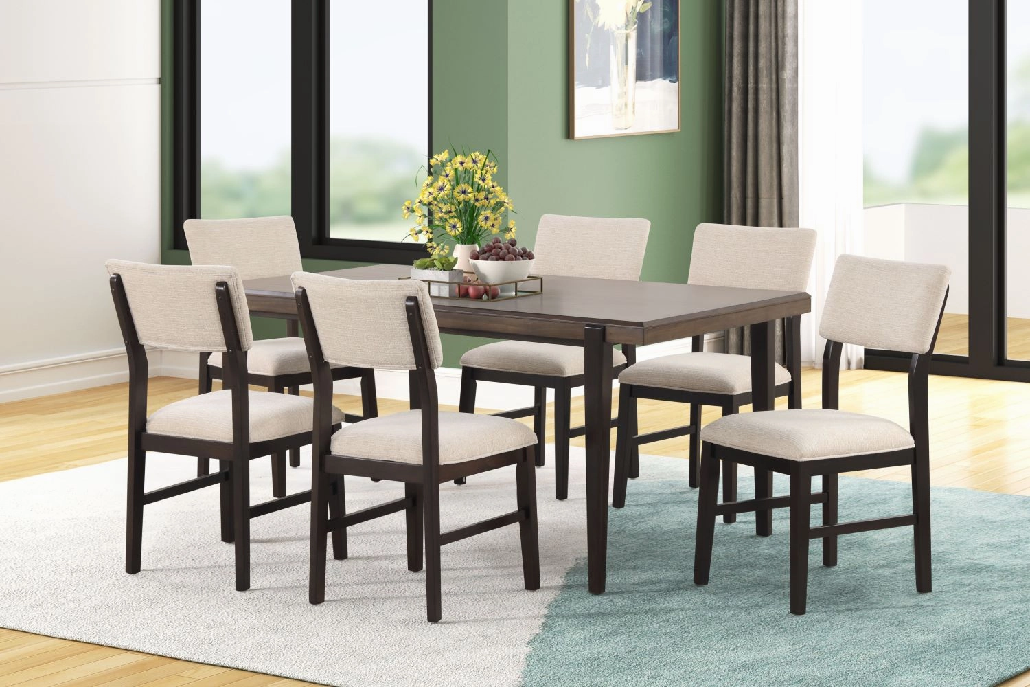 Arabella Dining Table - Black, Brown