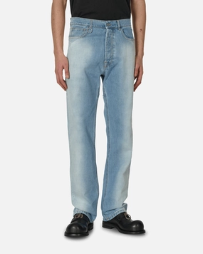 Back Cut Denim Pants Blue