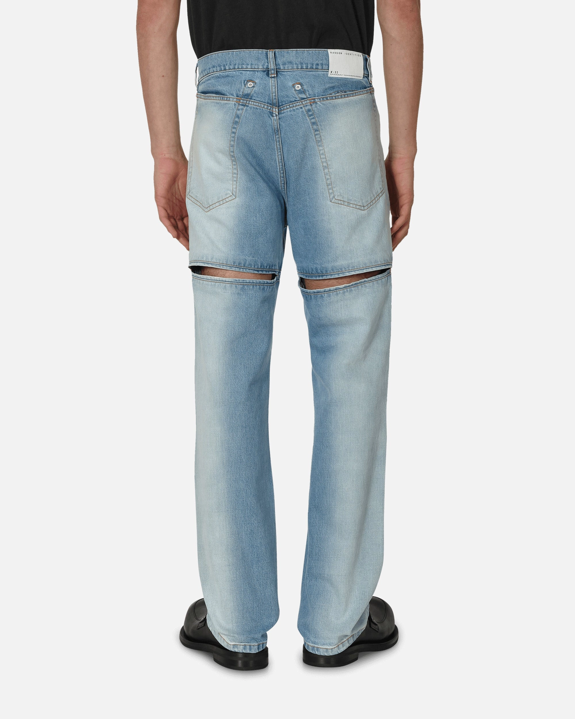 Back Cut Denim Pants Blue
