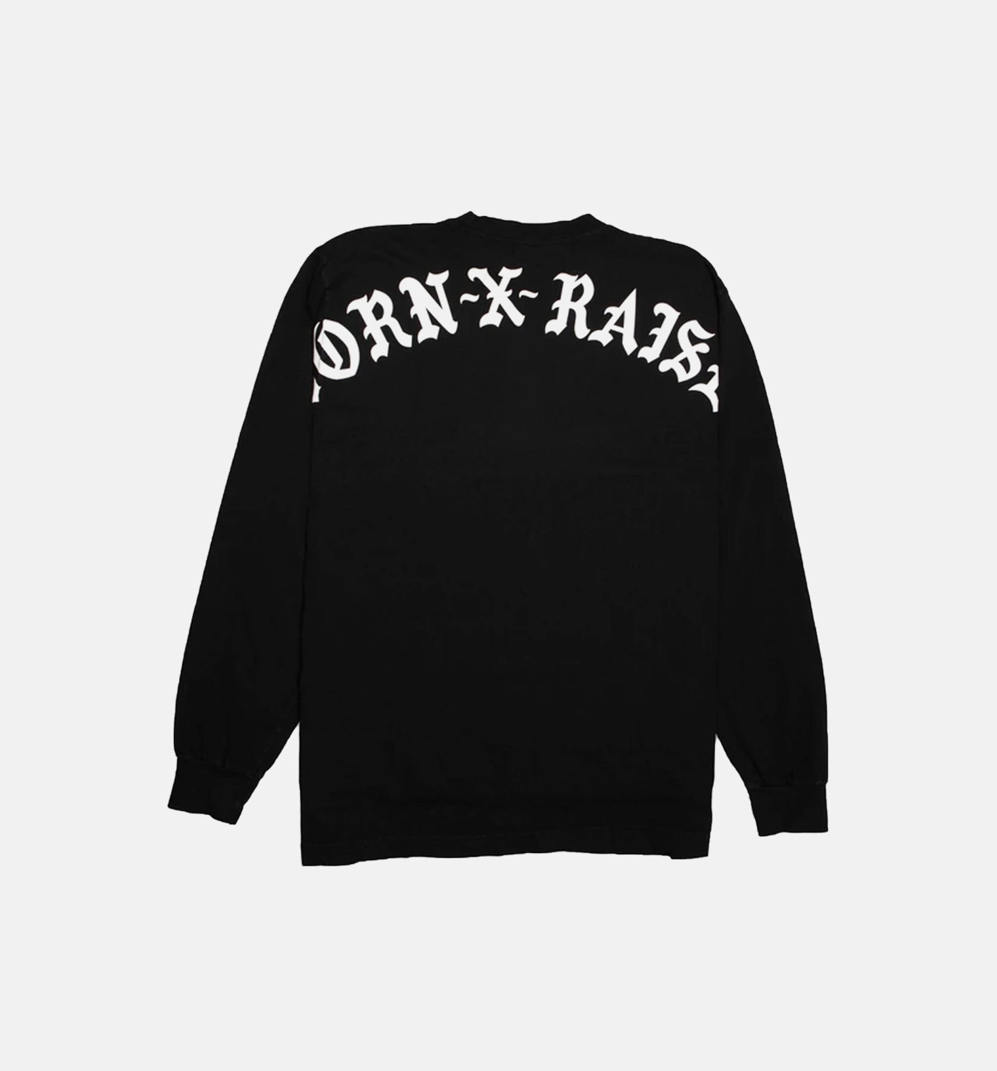 Backside Long Sleeve Mens T-Shirt - Black